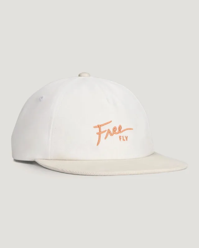 Cruiser Flat Brim Hat - Bright White sold by Free Fly Apparel