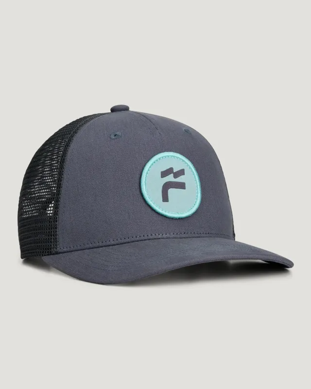 Brand Flag Trucker Hat - Slate Blue sold by Free Fly Apparel