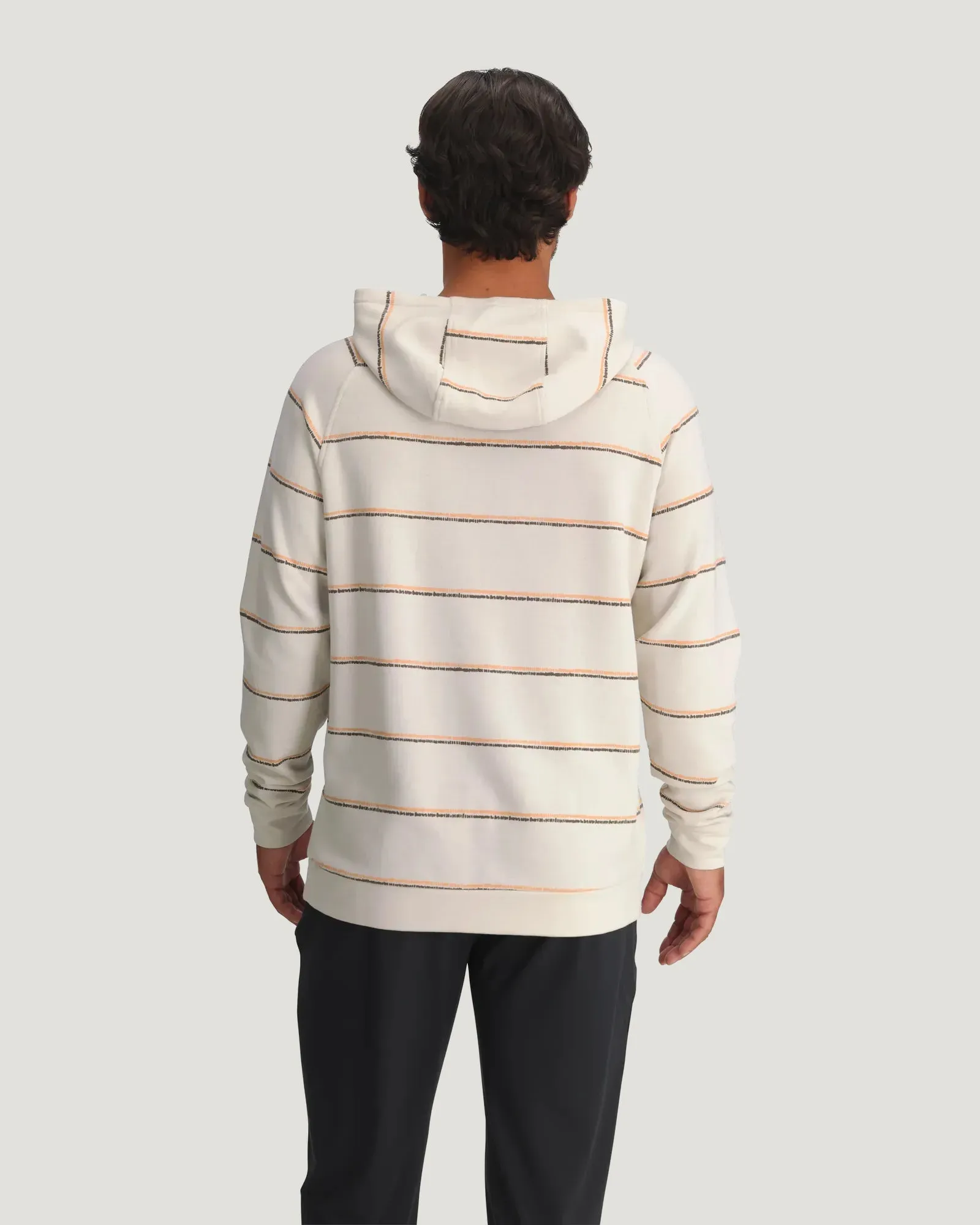 Men's Bamboo Lightweight Fleece Hoodie - Dash Double Stripe Birch sold by Free Fly Apparel product image thumbnail 4