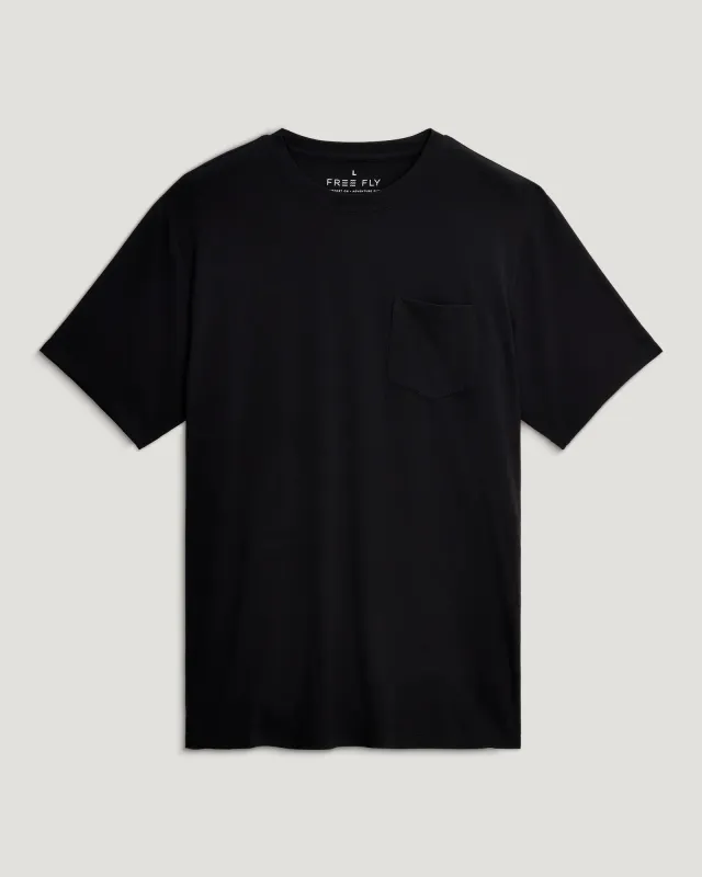 Men's Bamboo Flex Pocket Tee - Black sold by Free Fly Apparel