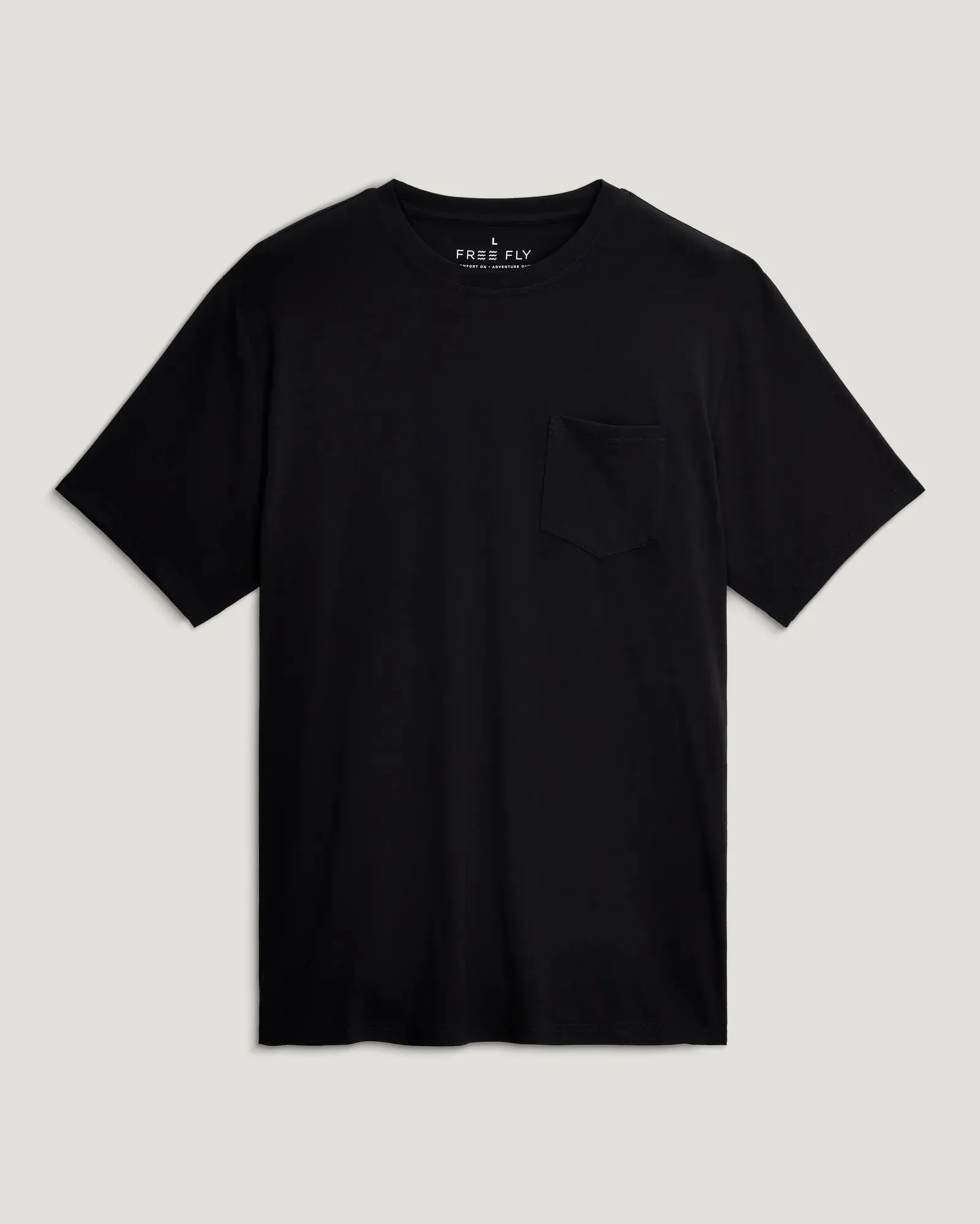 Men's Bamboo Flex Pocket Tee - Black sold by Free Fly Apparel