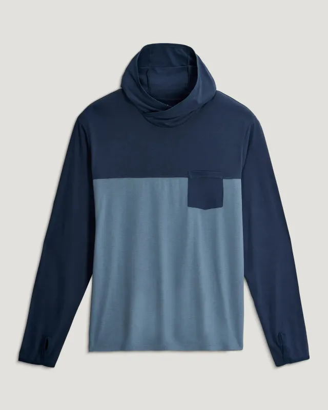 Men's Bamboo Hybrid Hoodie - True Navy / Blue Fog sold by Free Fly Apparel
