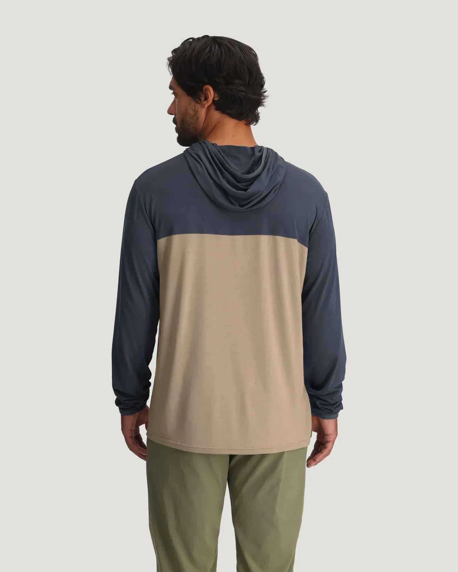Men's Bamboo Hybrid Hoodie - Storm Cloud / Desert Tan sold by Free Fly Apparel product image thumbnail 4