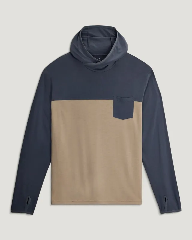 Men's Bamboo Hybrid Hoodie - Storm Cloud / Desert Tan made by Free Fly Apparel