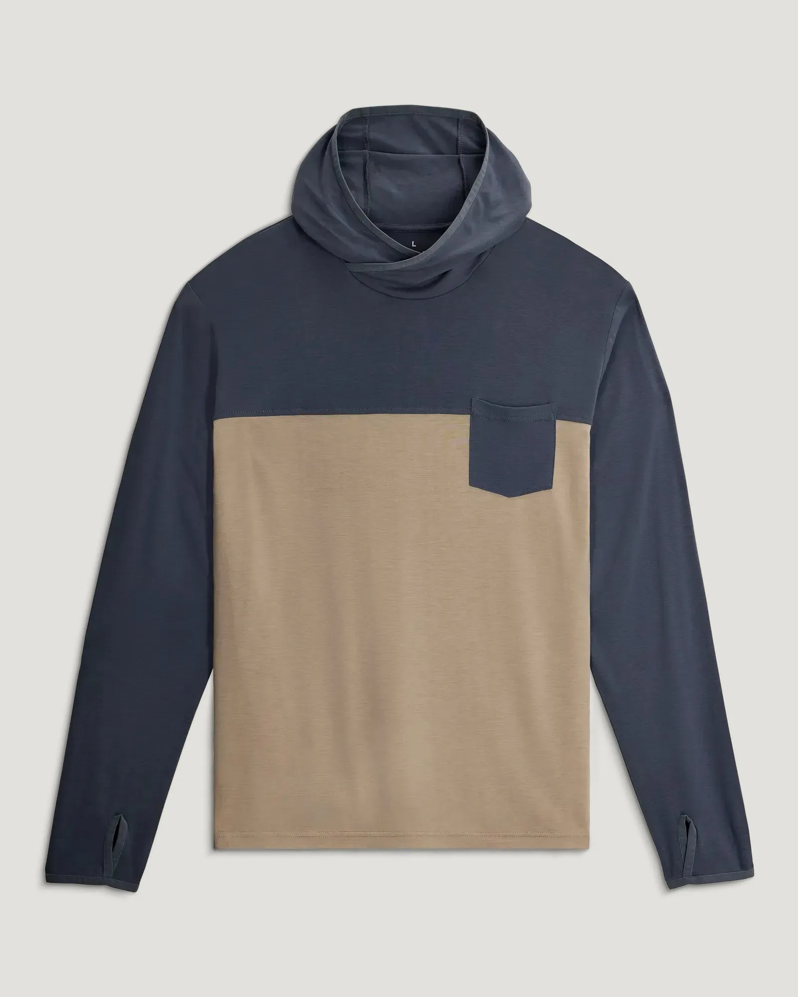 Men's Bamboo Hybrid Hoodie - Storm Cloud / Desert Tan sold by Free Fly Apparel
