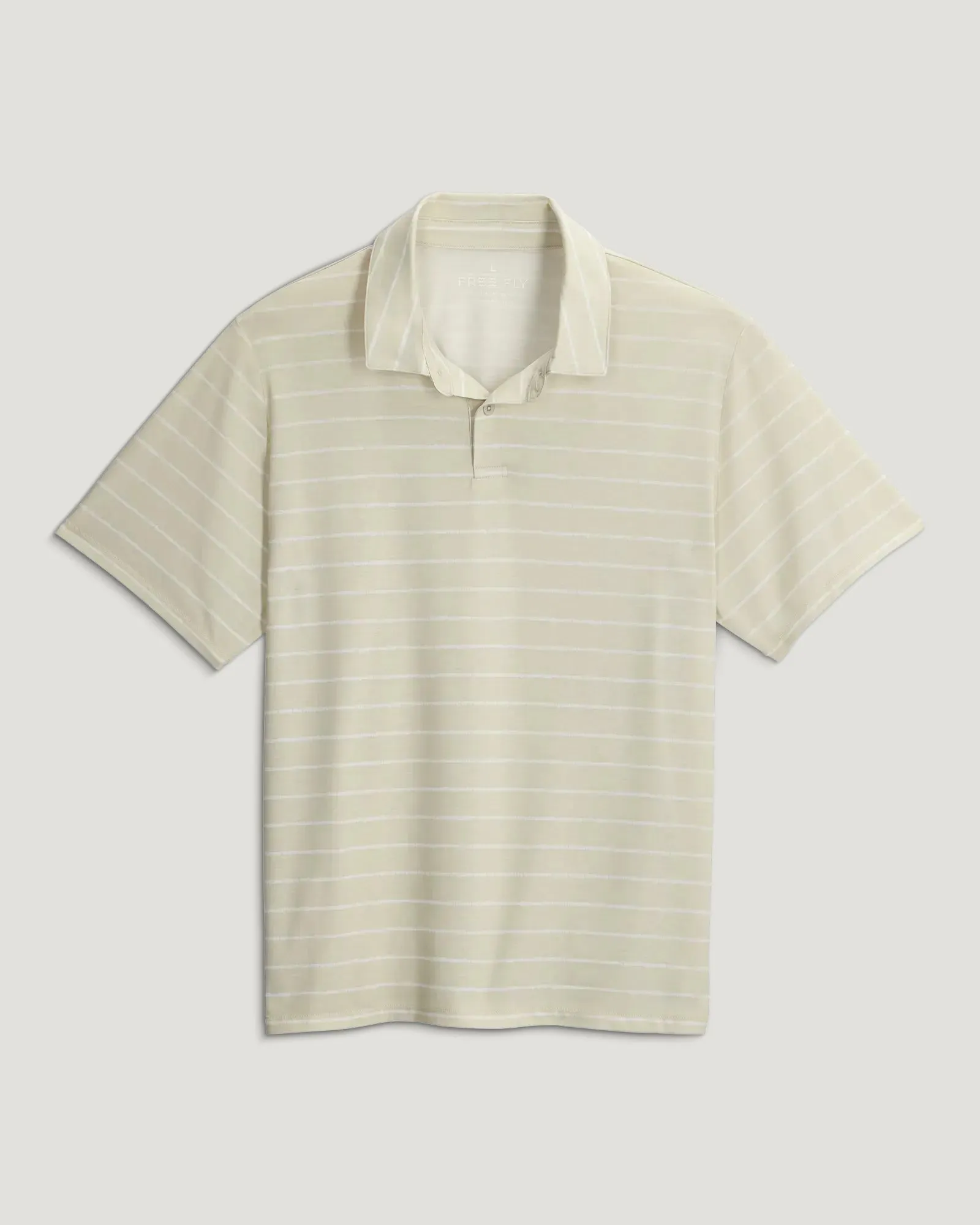 Men's Elevate Polo - Dash Stripe Birch sold by Free Fly Apparel