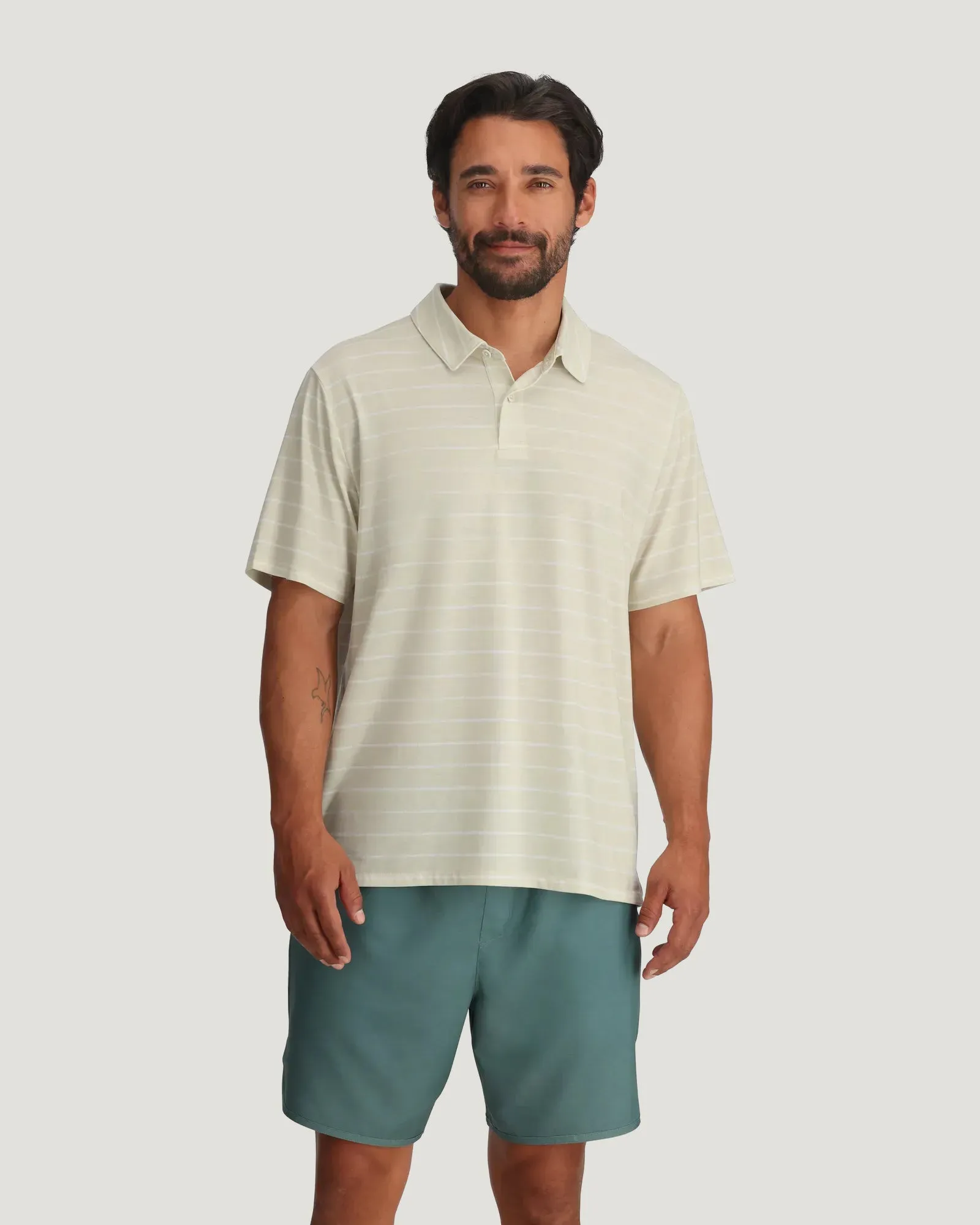 Men's Elevate Polo - Dash Stripe Birch sold by Free Fly Apparel product image thumbnail 2