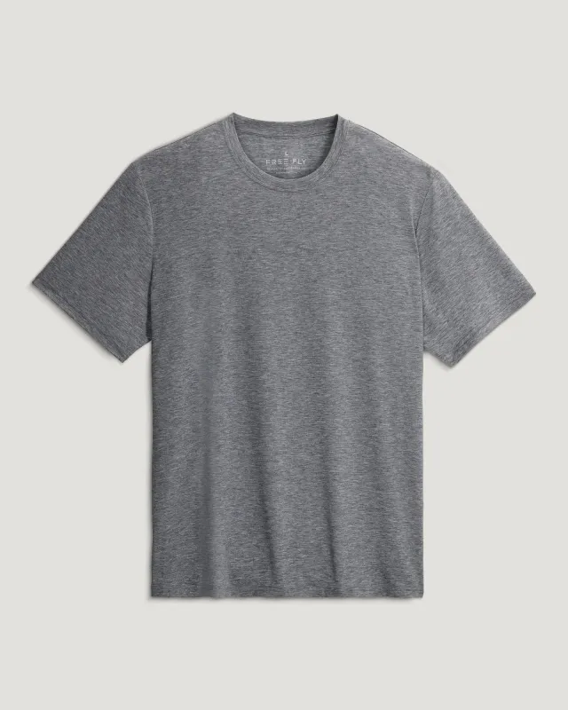 Men's Elevate Lightweight Tee - Heather Grey made by Free Fly Apparel