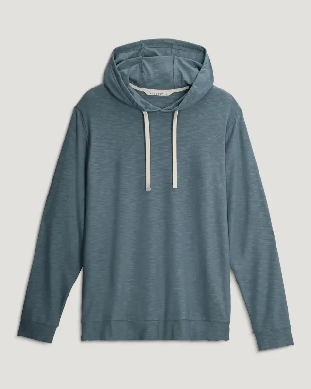 Men's Bamboo Slub Hoodie II - Stormy Sea sold by Free Fly Apparel