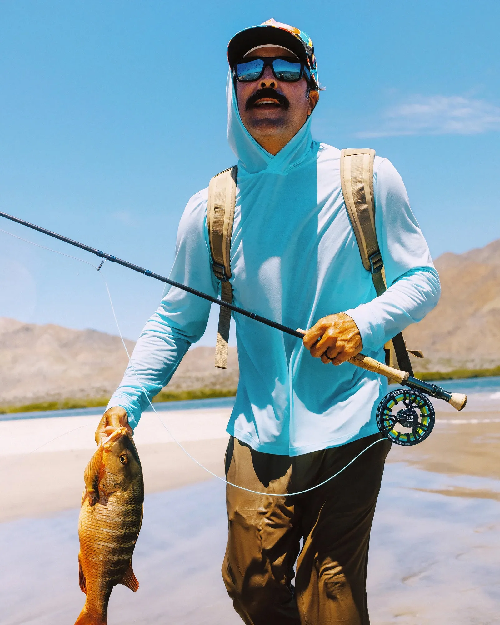 Men's Elevate Lightweight Hoodie - Bahama Blue sold by Free Fly Apparel product image thumbnail 2