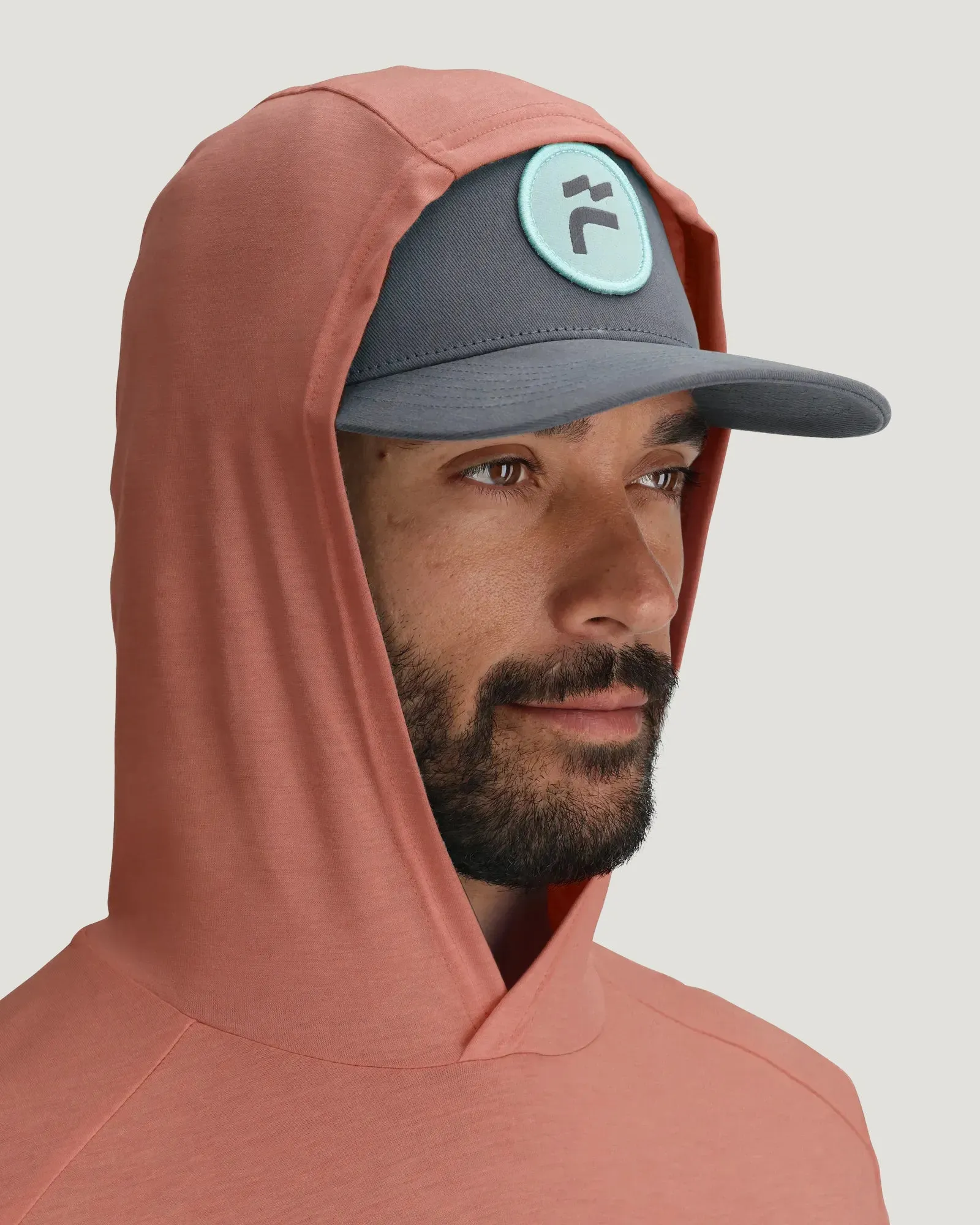 Men's Bamboo Shade Hoodie - Heather Red Clay sold by Free Fly Apparel product image thumbnail 4