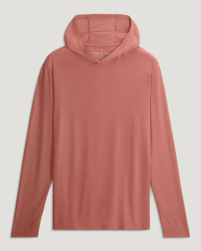 Men's Bamboo Shade Hoodie - Heather Red Clay made by Free Fly Apparel