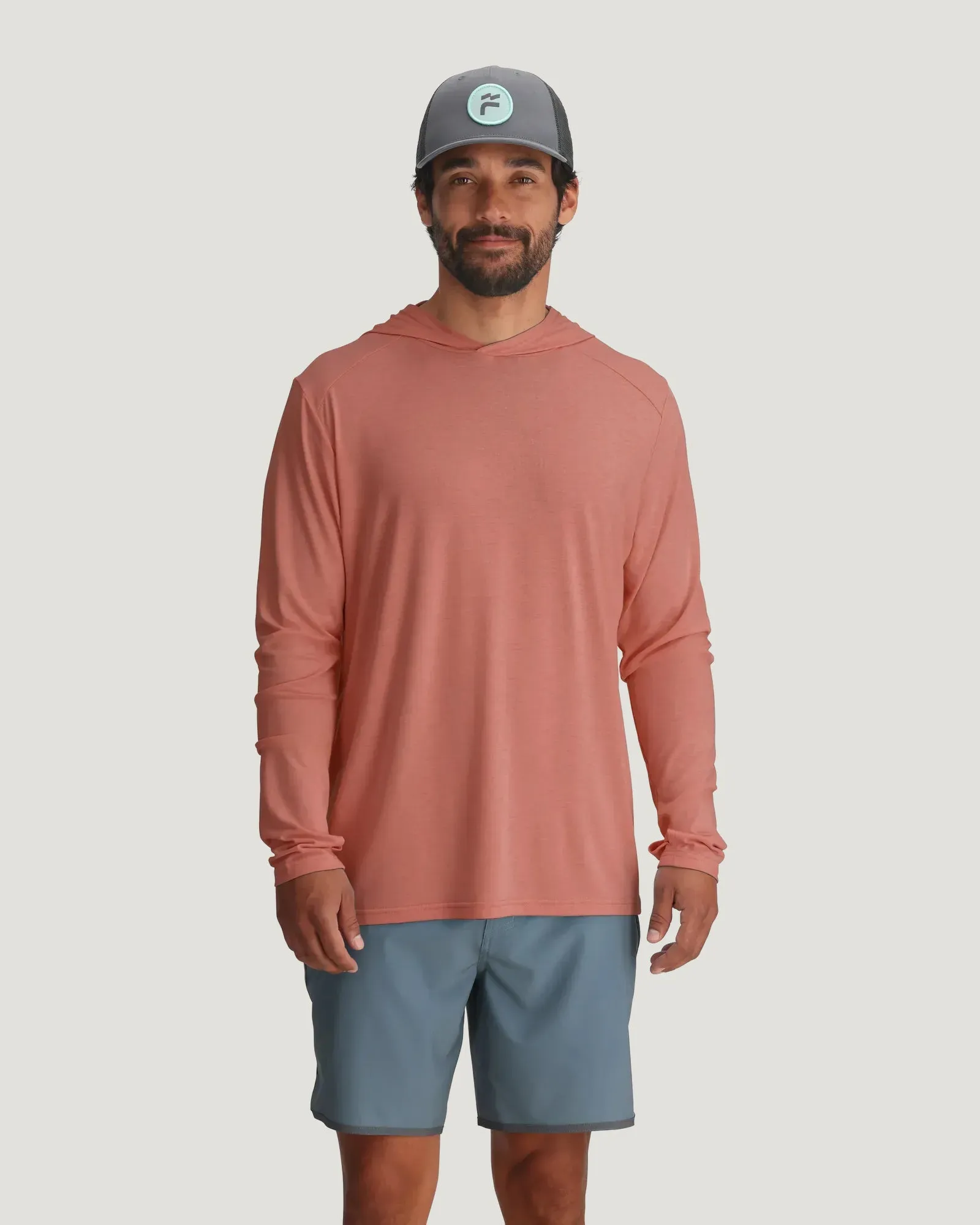 Men's Bamboo Shade Hoodie - Heather Red Clay sold by Free Fly Apparel product image thumbnail 2