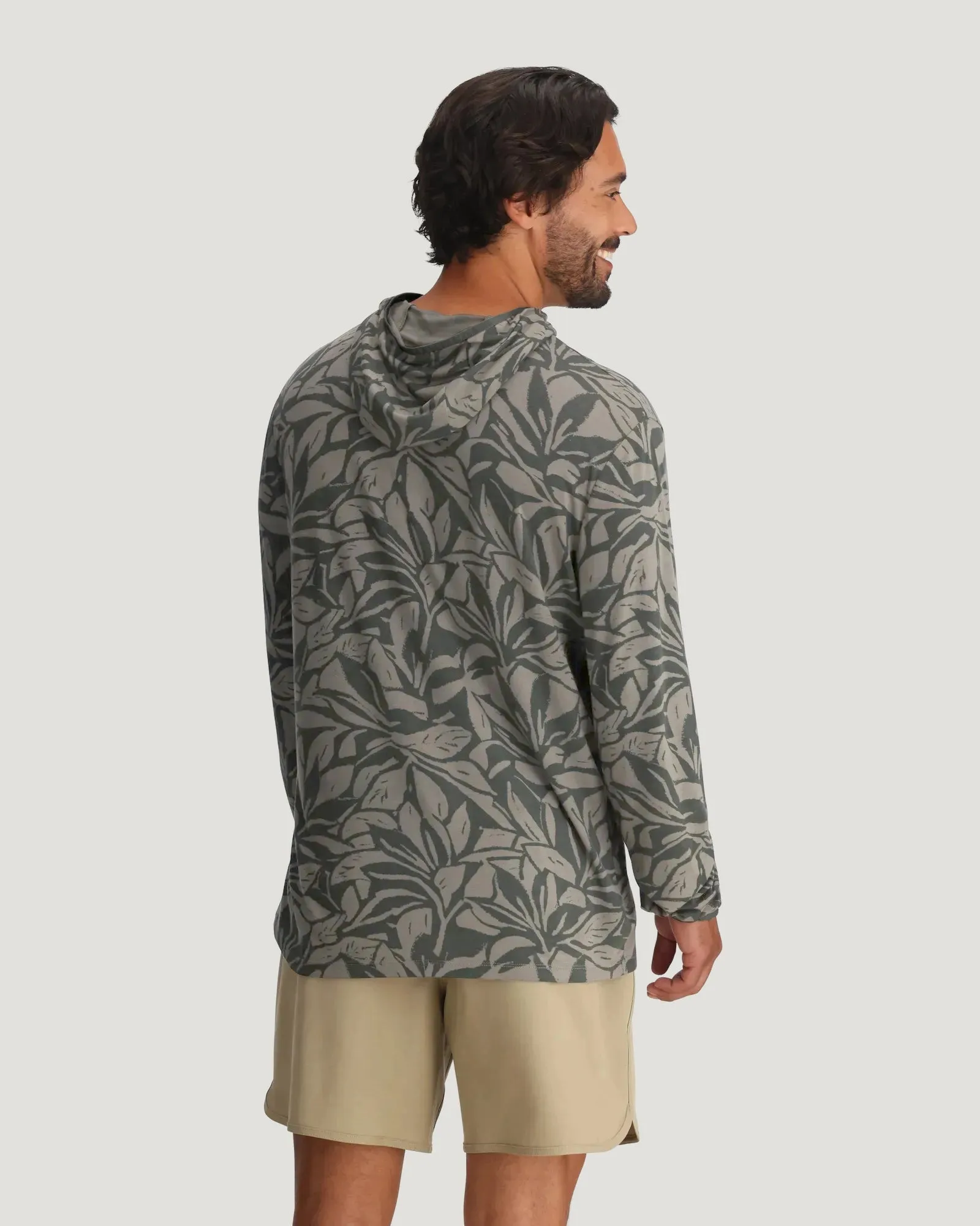 Men's Bamboo Lightweight Hoodie - Canopy Print Dark Forest sold by Free Fly Apparel product image thumbnail 3