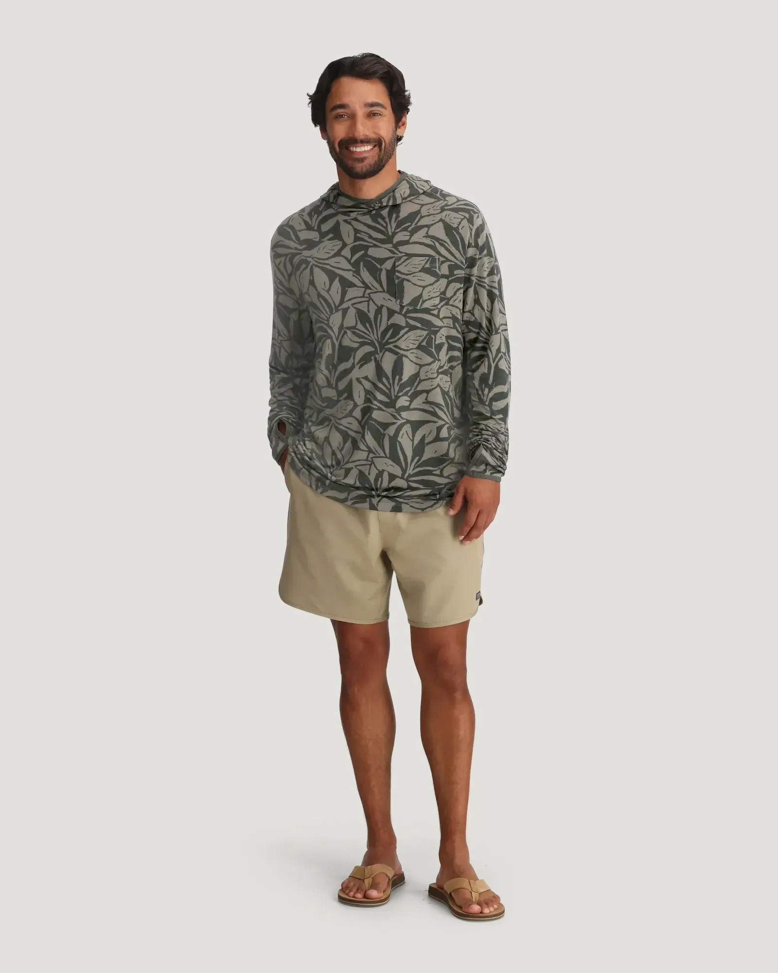 Men's Bamboo Lightweight Hoodie - Canopy Print Dark Forest sold by Free Fly Apparel product image thumbnail 4