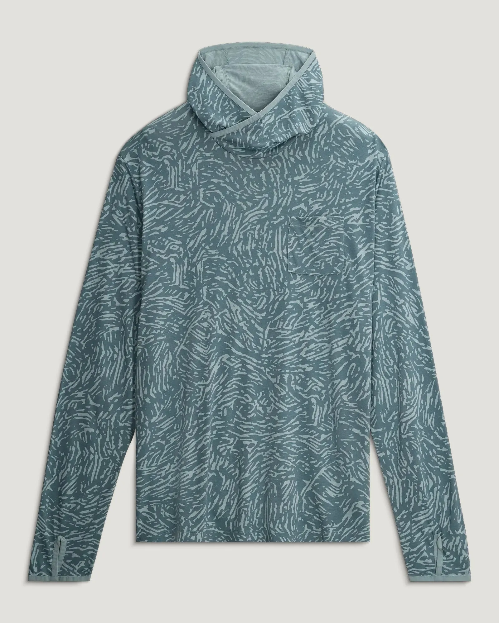 Men's Bamboo Lightweight Hoodie - Tidal Flow Print Stormy Sea sold by Free Fly Apparel