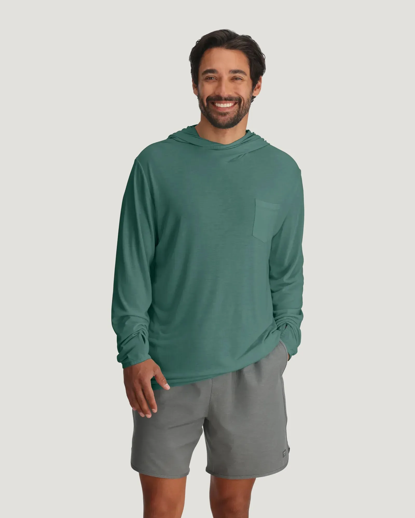 Men's Bamboo Lightweight Hoodie - Sea Pine sold by Free Fly Apparel product image thumbnail 3