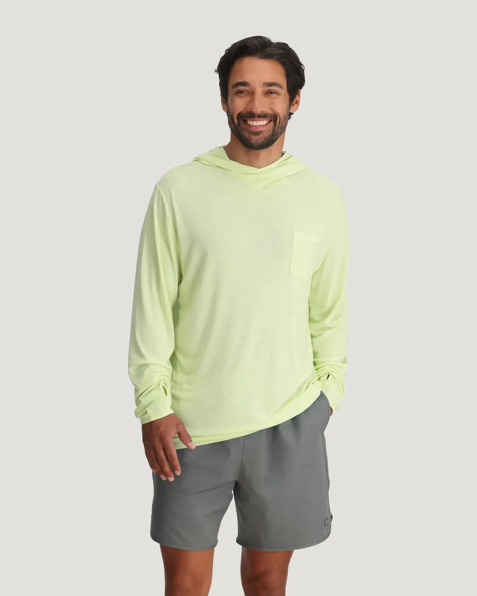 Men's Bamboo Lightweight Hoodie - Lime sold by Free Fly Apparel product image thumbnail 3