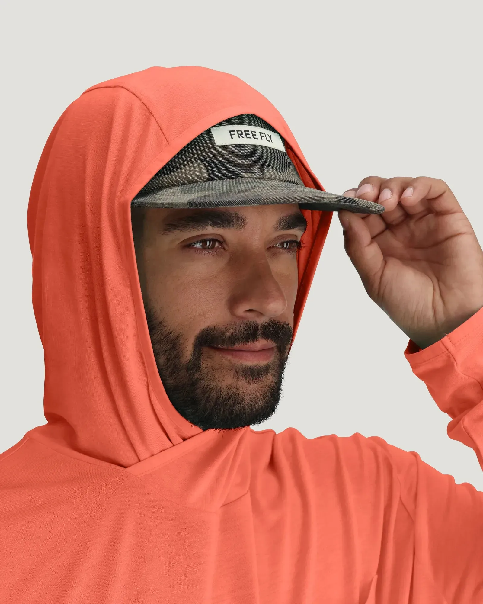 Men's Bamboo Lightweight Hoodie - Flamingo sold by Free Fly Apparel product image thumbnail 4