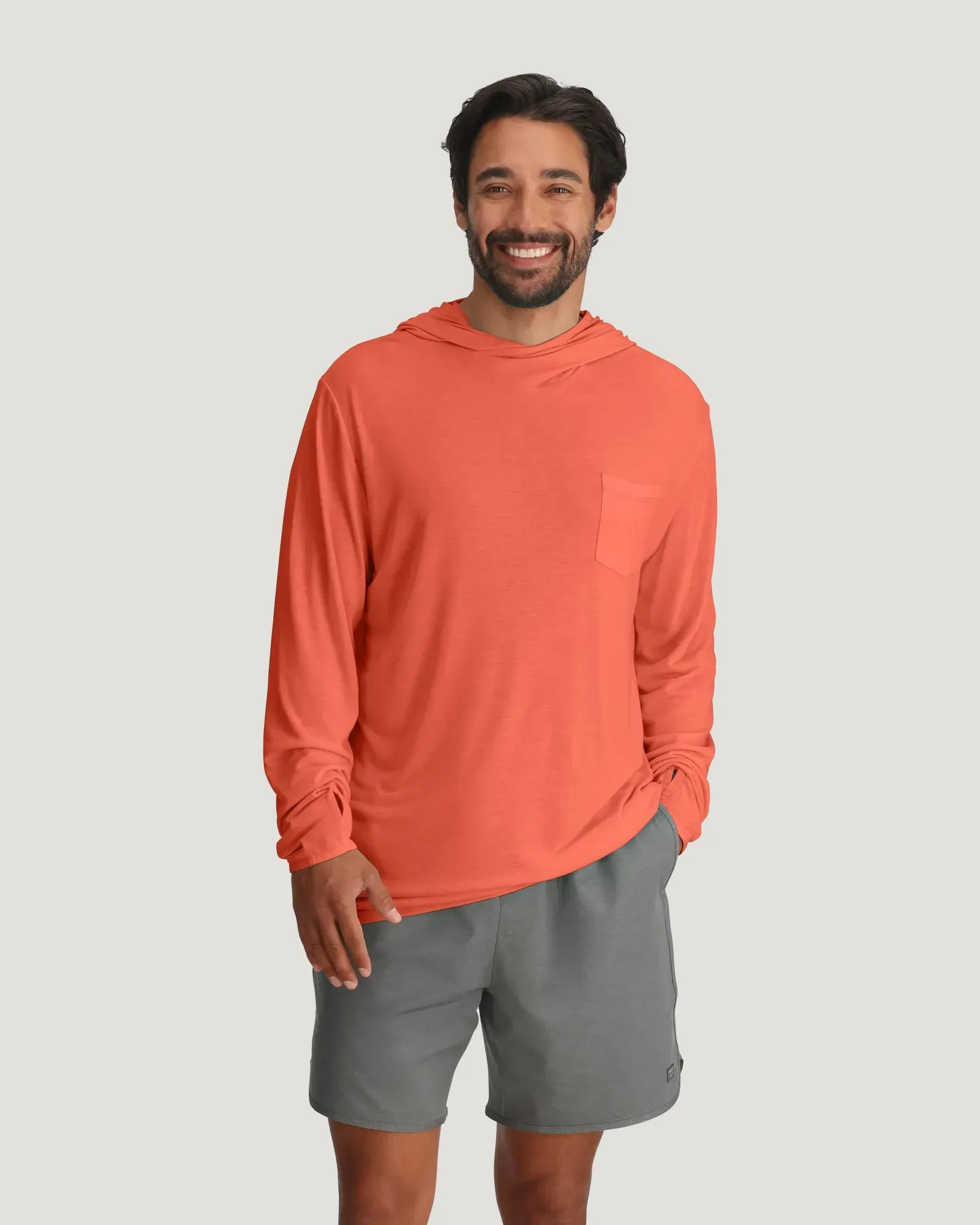 Men's Bamboo Lightweight Hoodie - Flamingo sold by Free Fly Apparel product image thumbnail 2