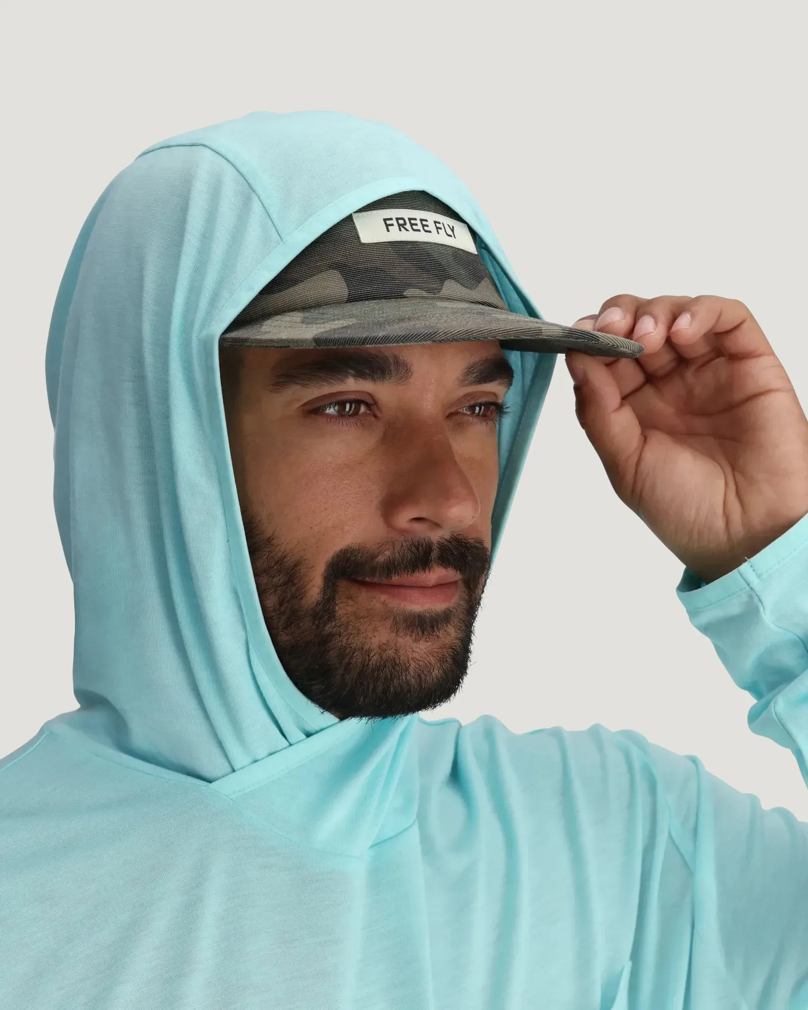 Men's Bamboo Lightweight Hoodie - Bahama Blue sold by Free Fly Apparel product image thumbnail 4