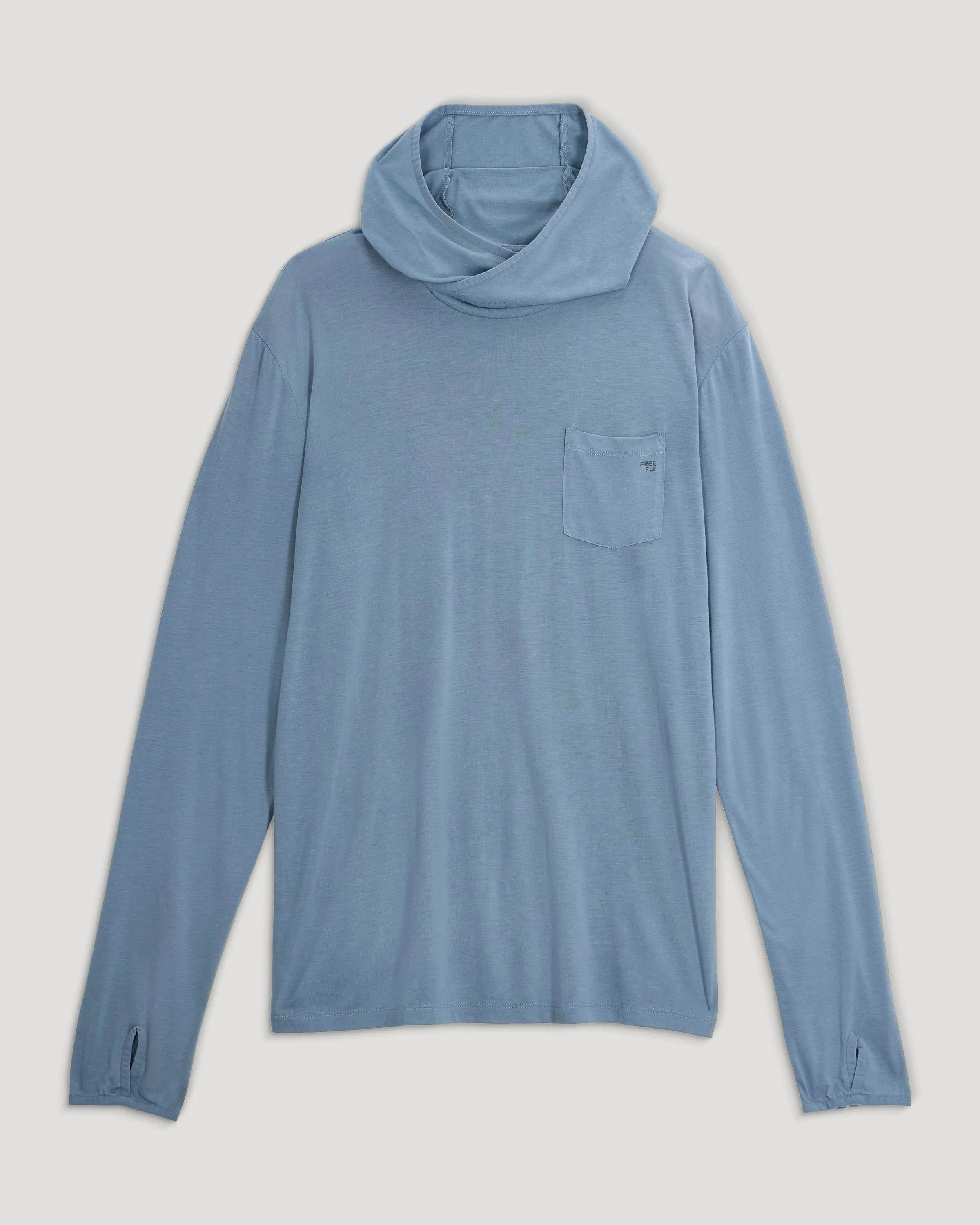 Men's Bamboo Lightweight Graphic Hoodie - Gear & Goods Blue Fog sold by Free Fly Apparel product image thumbnail 3