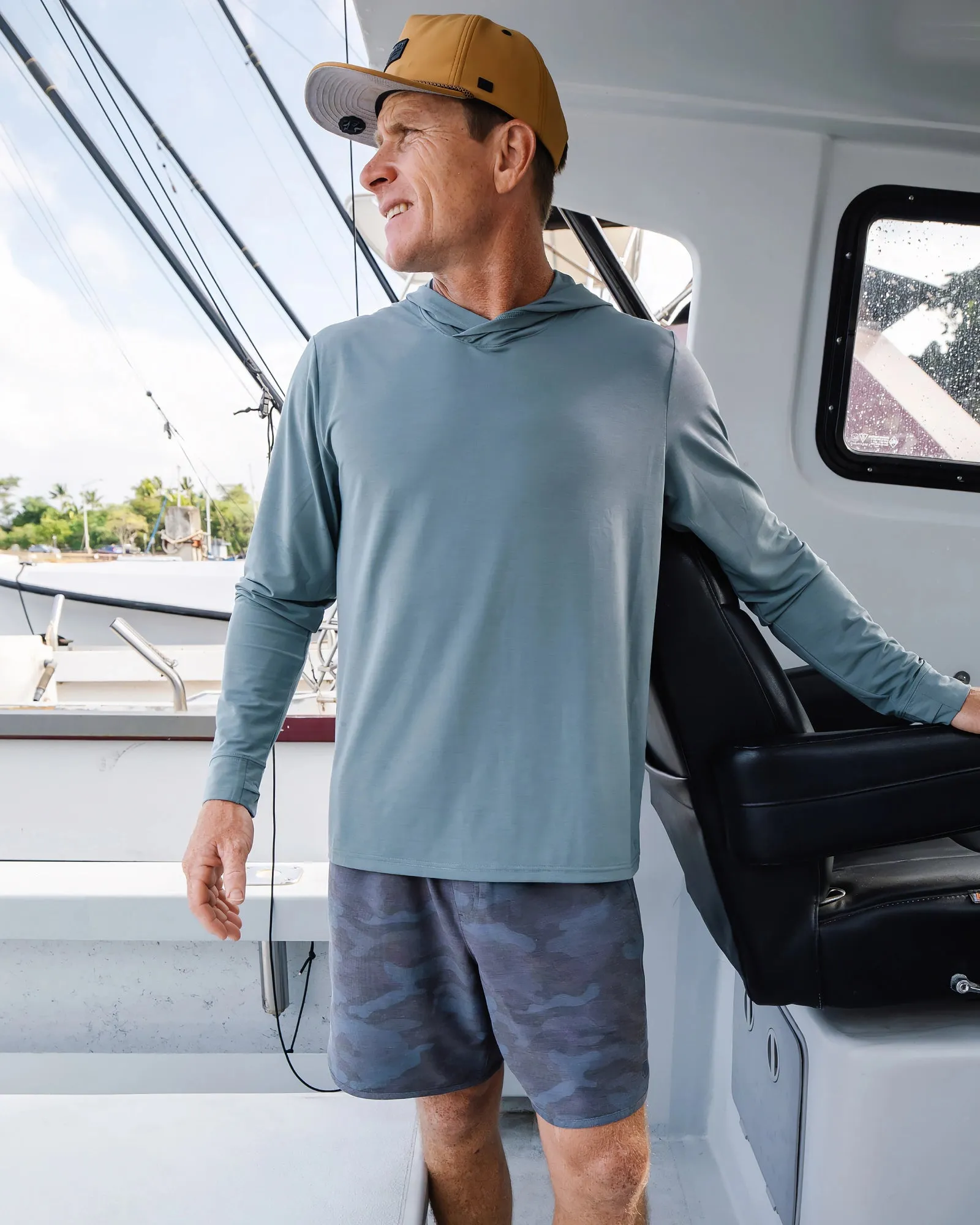 Men's Reverb Short – 7" - Woodland Camo Storm Cloud sold by Free Fly Apparel product image thumbnail 2