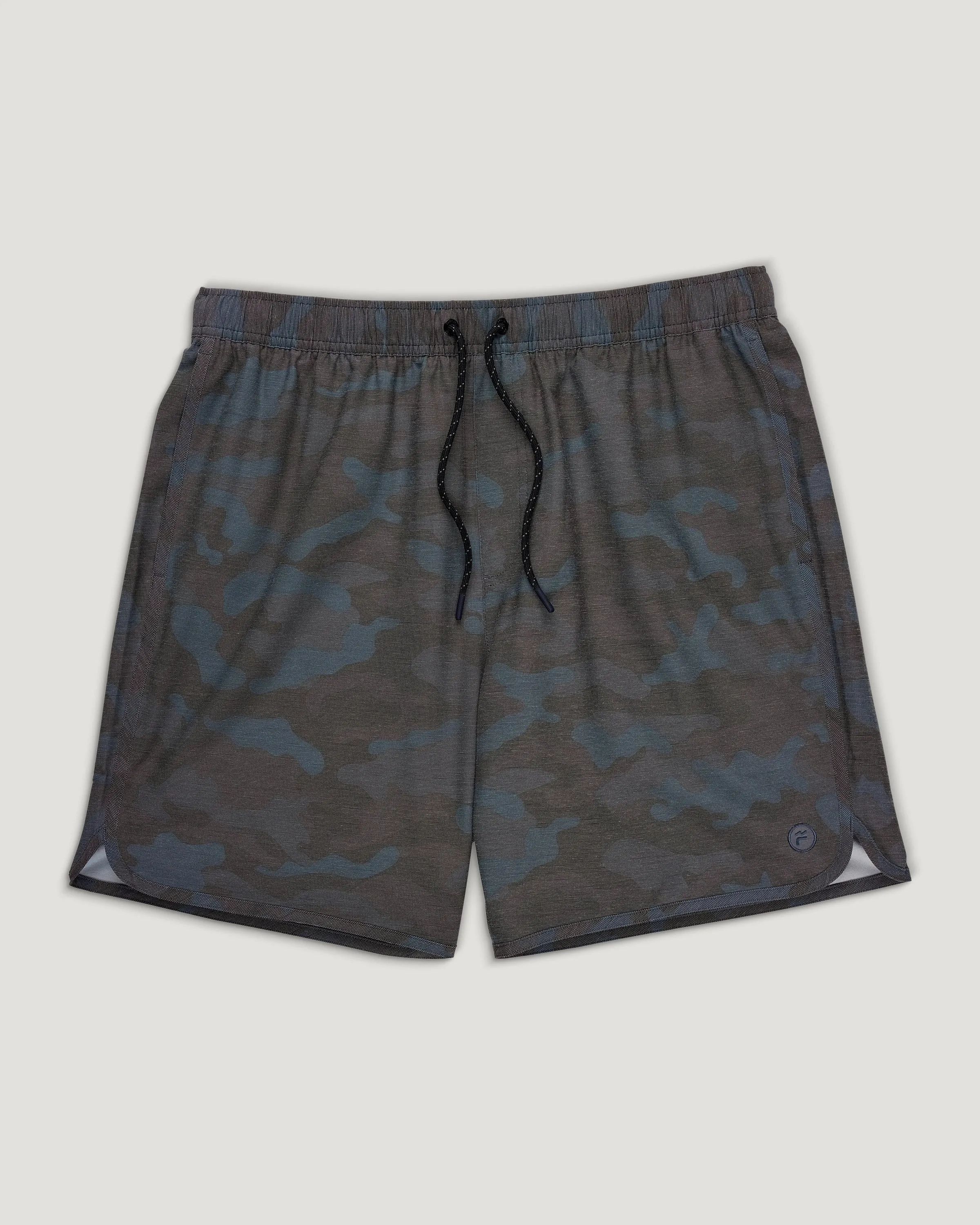 Men's Reverb Short – 7" - Woodland Camo Storm Cloud sold by Free Fly Apparel