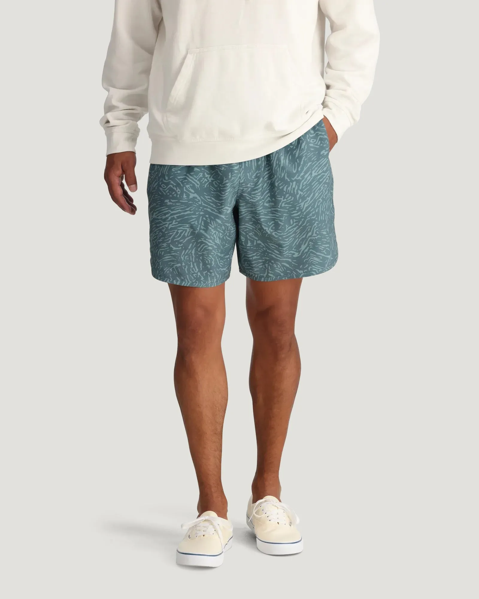Men's Reverb Short – 7" - Tidal Flow Print Stormy Sea sold by Free Fly Apparel product image thumbnail 3