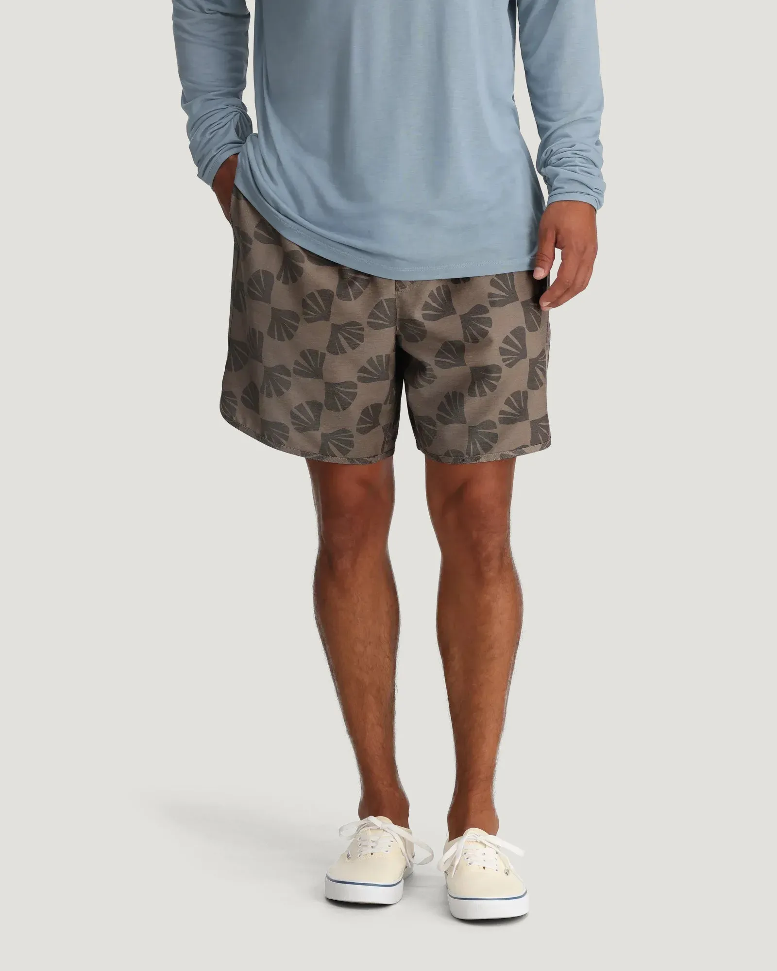 Men's Reverb Short – 7" - Sea Scallop Print Fossil sold by Free Fly Apparel product image thumbnail 2
