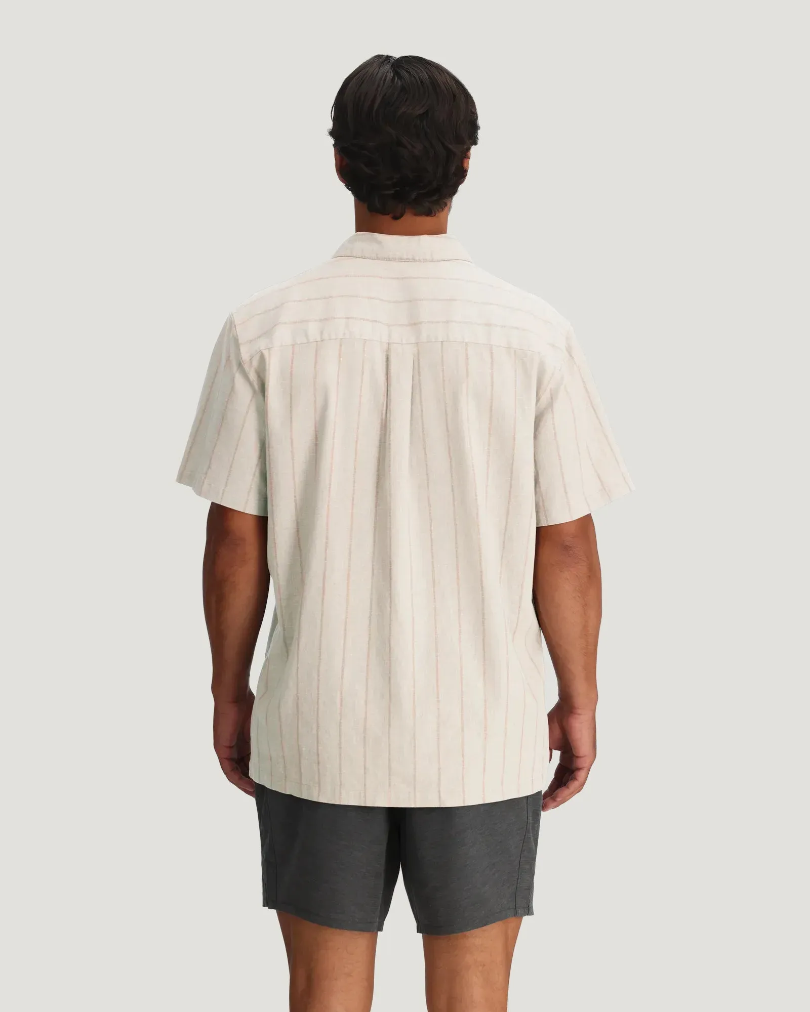 Men's Sullivan's Camp Shirt - Dash Vertical Stripe Sea Salt sold by Free Fly Apparel product image thumbnail 5