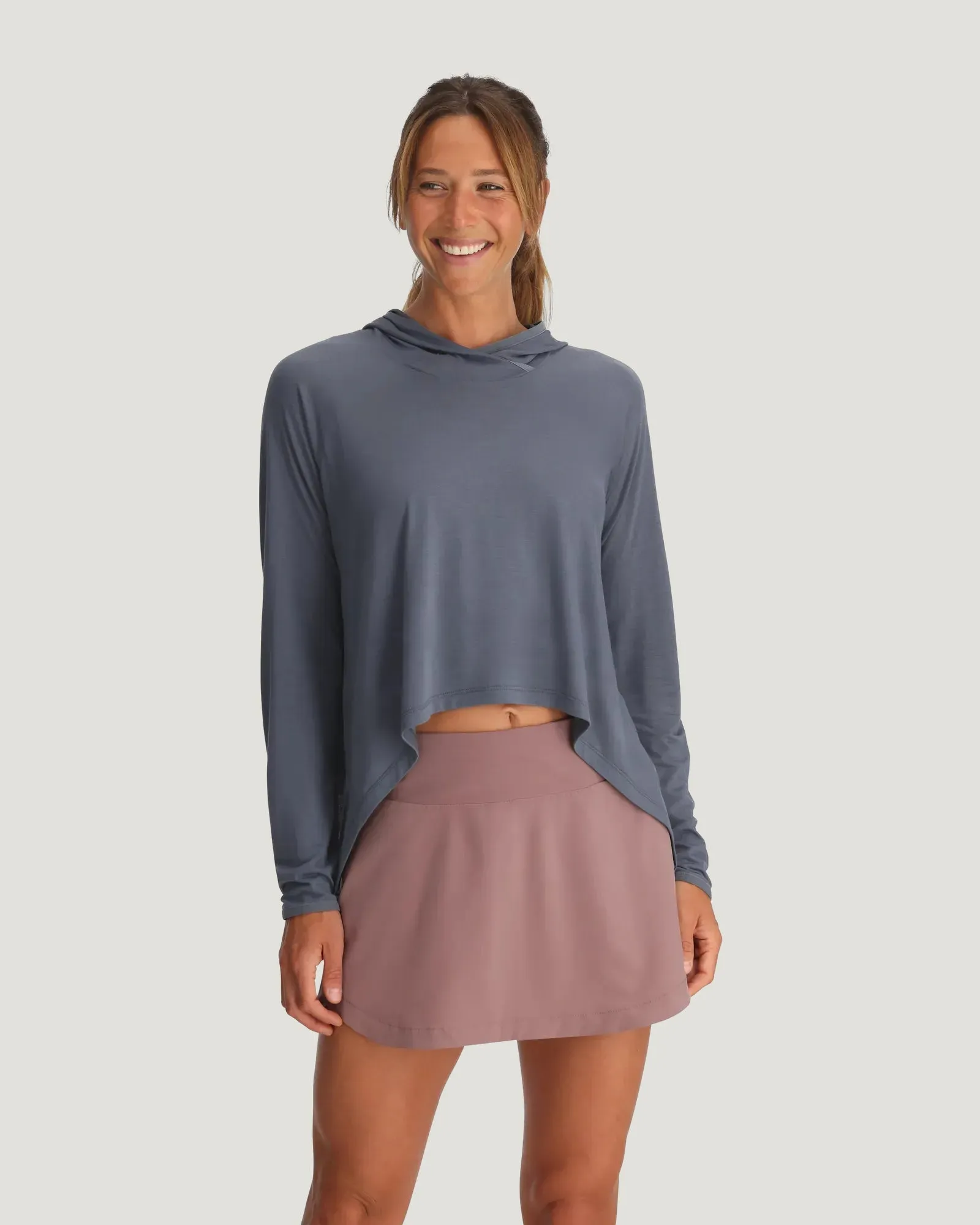 Women's Bamboo Lightweight Cropped Hoodie - Storm Cloud sold by Free Fly Apparel