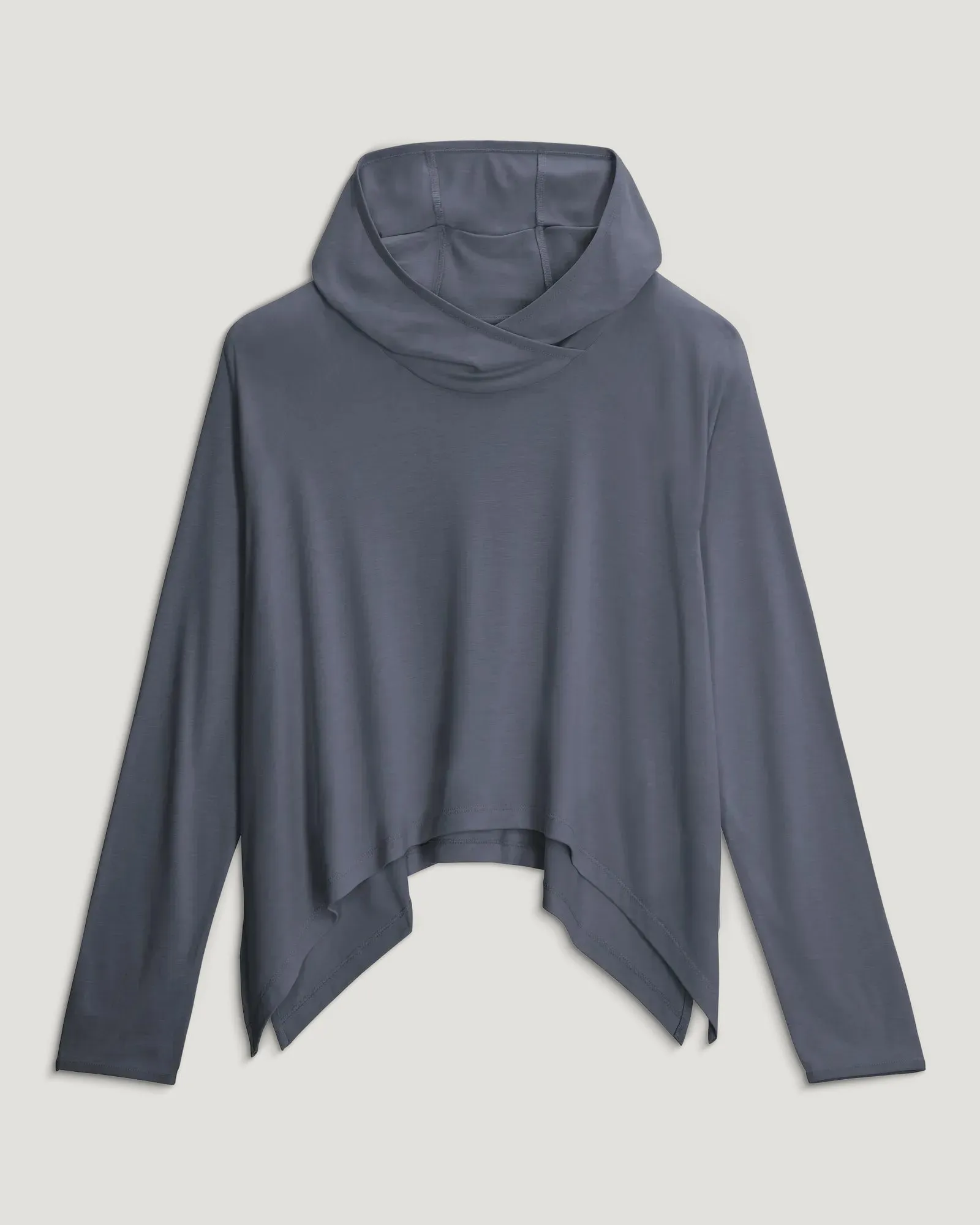 Women's Bamboo Lightweight Cropped Hoodie - Storm Cloud sold by Free Fly Apparel product image thumbnail 4