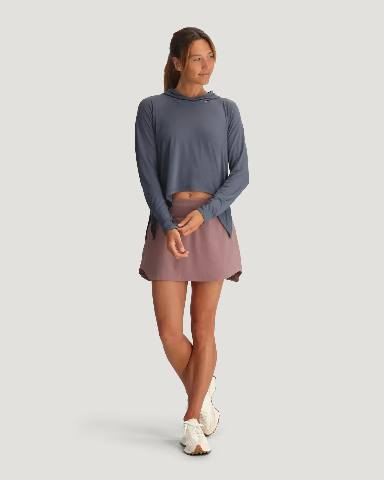 Women's Bamboo Lightweight Cropped Hoodie - Storm Cloud sold by Free Fly Apparel product image thumbnail 3