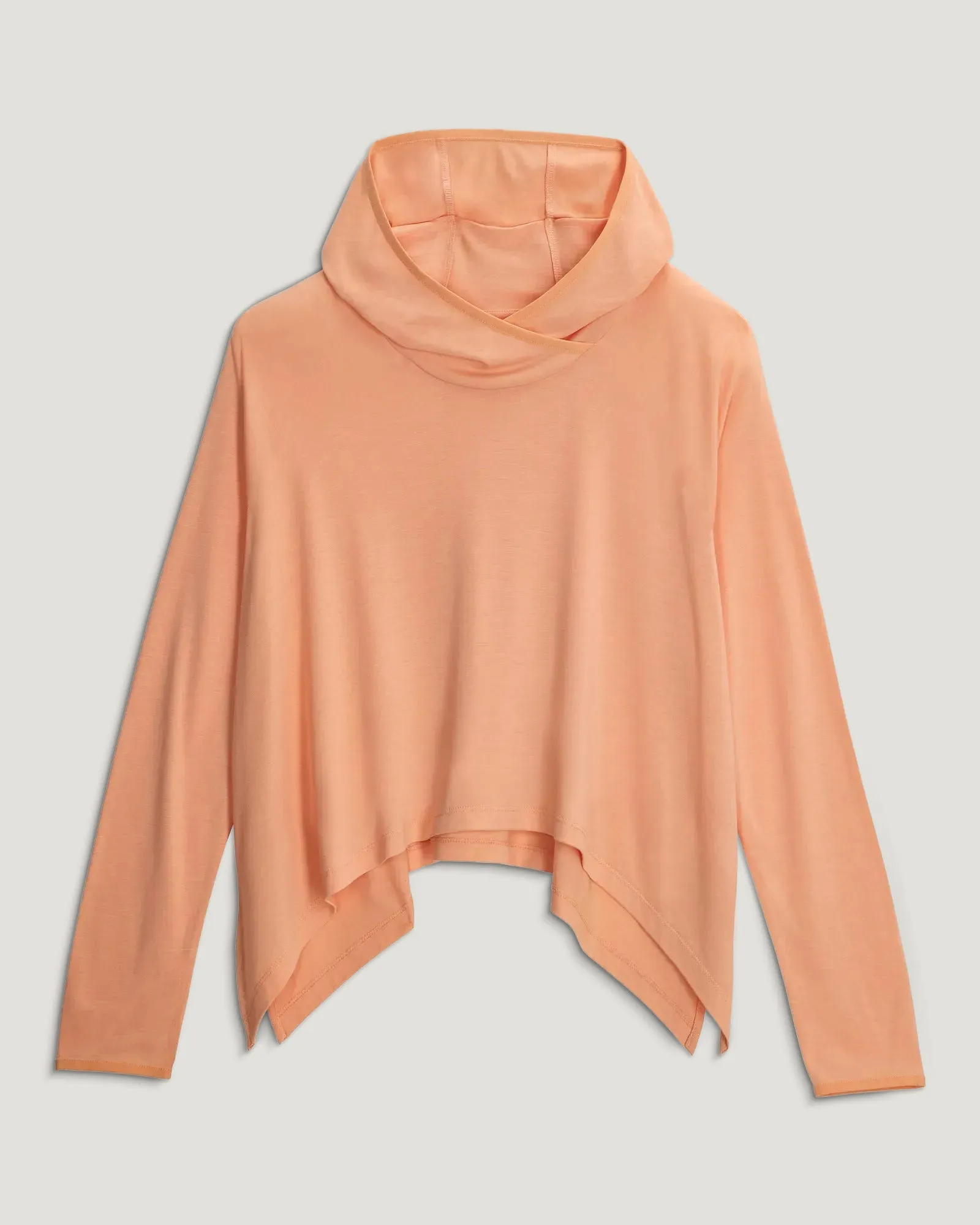 Women's Bamboo Lightweight Cropped Hoodie - Coral Peach sold by Free Fly Apparel product image thumbnail 4