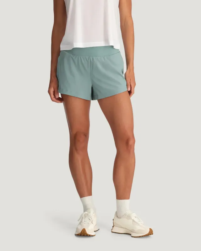 Women's Bamboo-Lined Active Breeze Short – 3" - Ocean Mist made by Free Fly Apparel