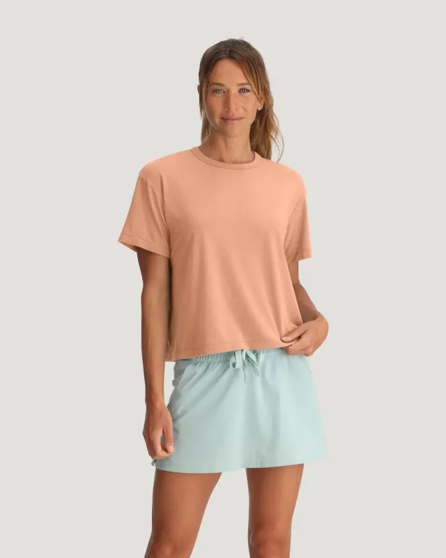 Women's Elevate Lightweight Tee - Light Coral sold by Free Fly Apparel