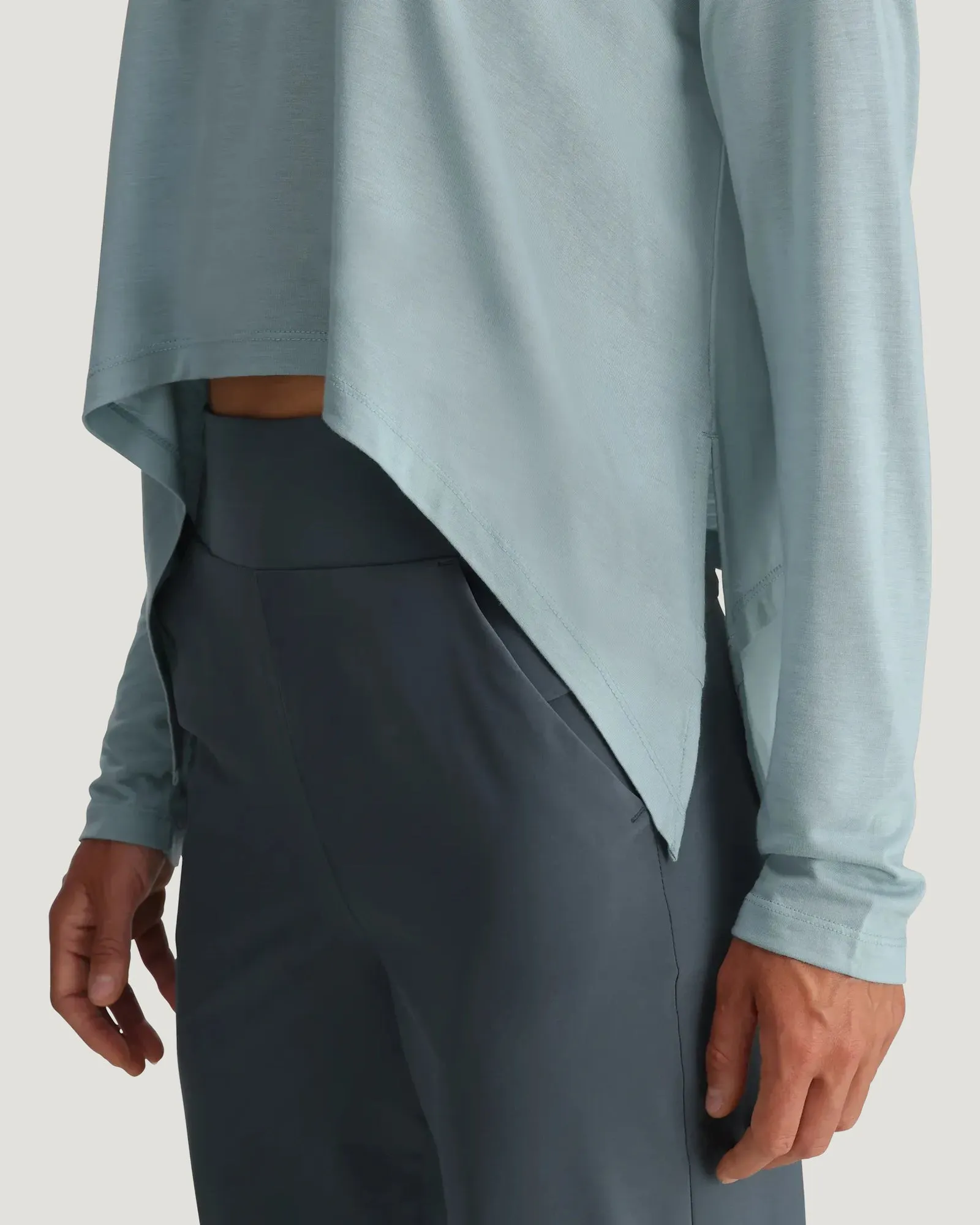Women's Bamboo Lightweight Cropped Long Sleeve - Ocean Mist sold by Free Fly Apparel product image thumbnail 3