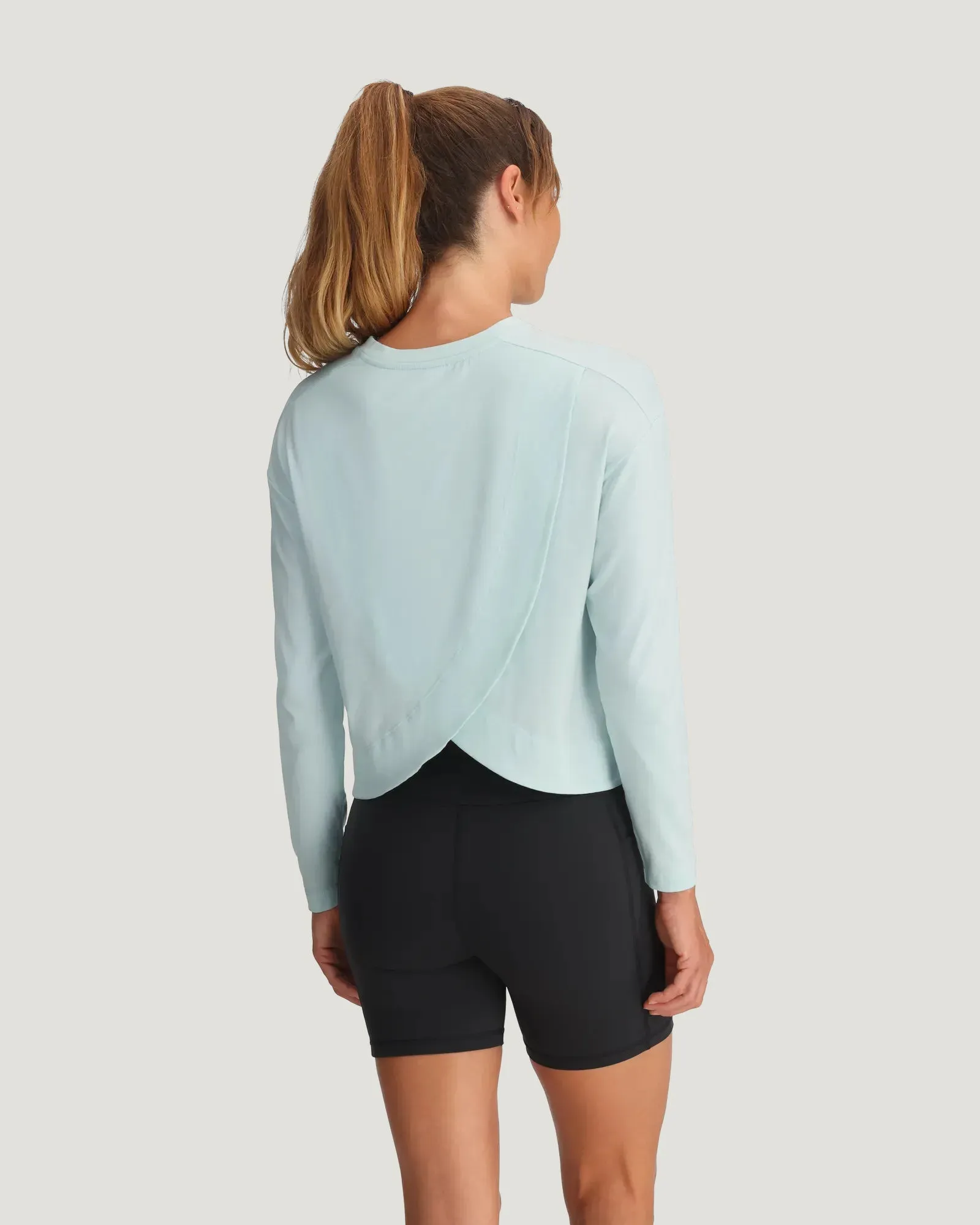Women's Bamboo Shade Crossover Long Sleeve - Tropic Sea sold by Free Fly Apparel product image thumbnail 3