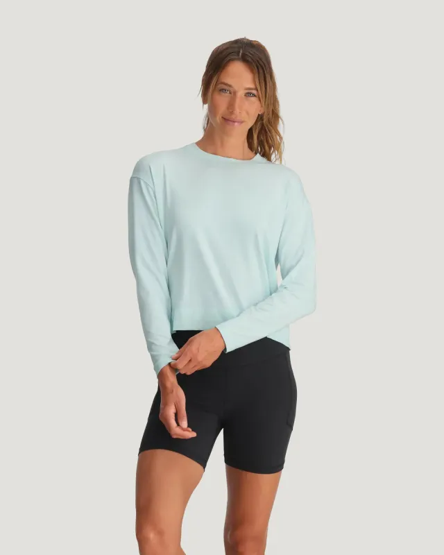 Women's Bamboo Shade Crossover Long Sleeve - Tropic Sea sold by Free Fly Apparel