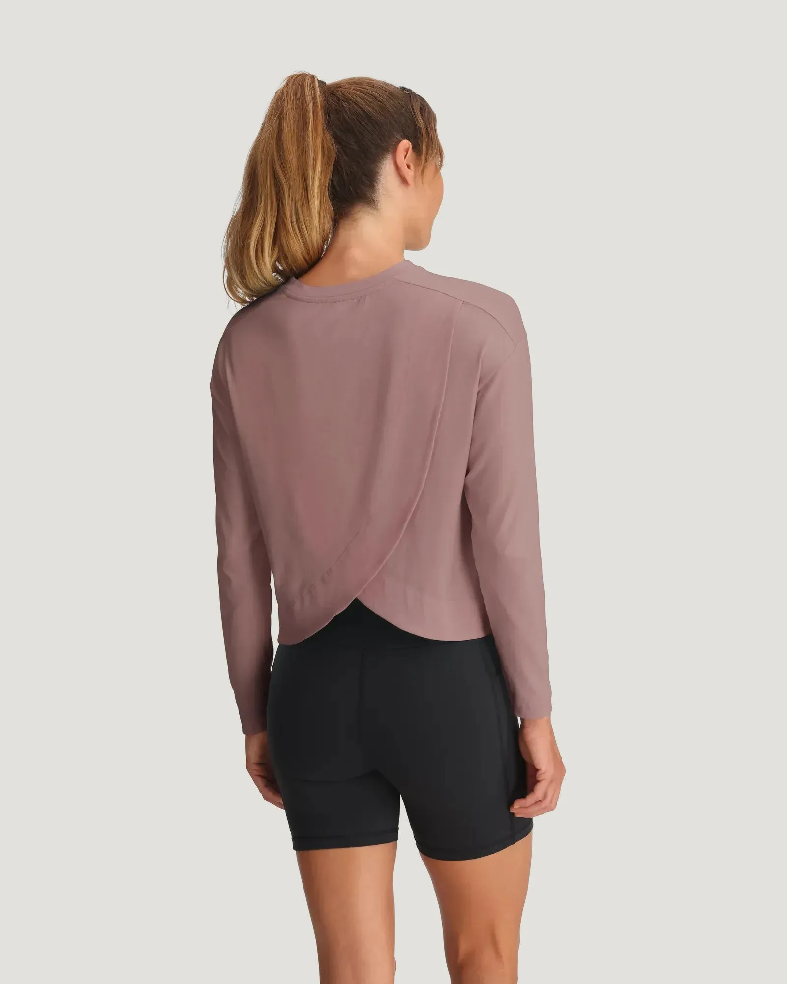Women's Bamboo Shade Crossover Long Sleeve - Fig sold by Free Fly Apparel product image thumbnail 4