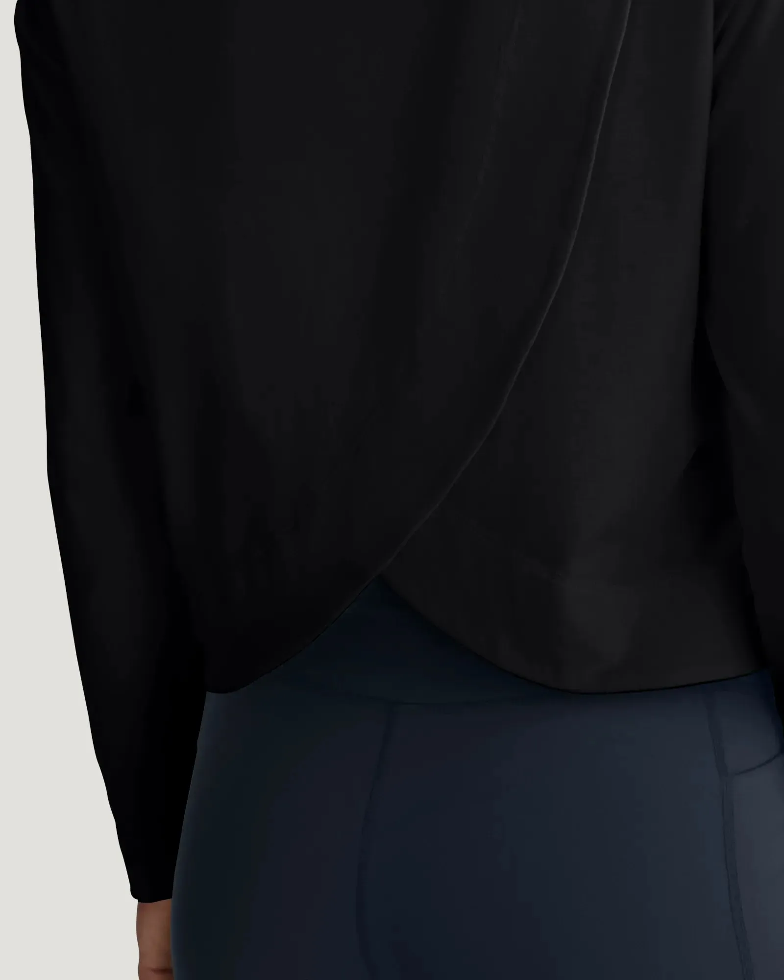 Women's Bamboo Shade Crossover Long Sleeve - Black sold by Free Fly Apparel product image thumbnail 5