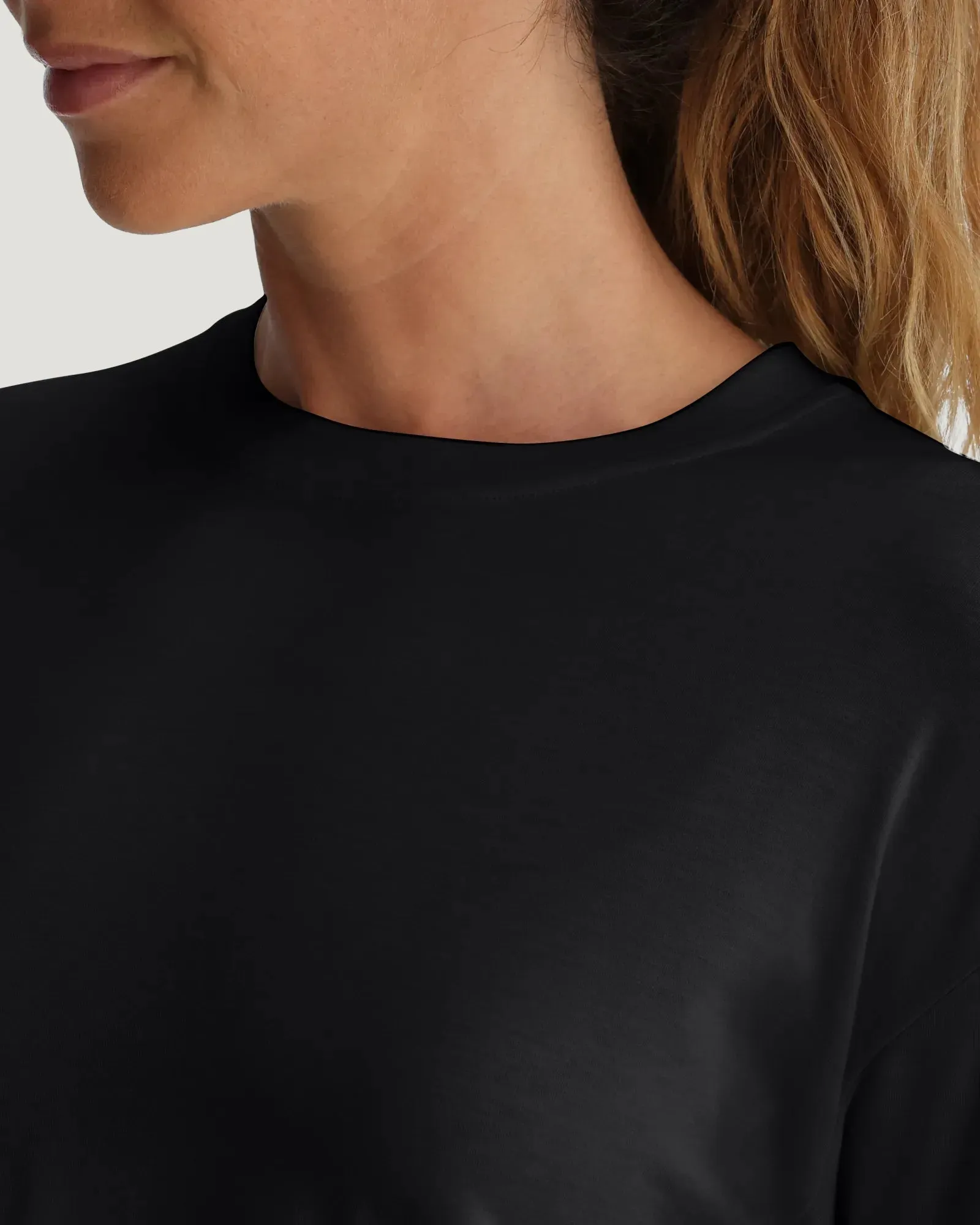 Women's Bamboo Shade Crossover Long Sleeve - Black sold by Free Fly Apparel product image thumbnail 4