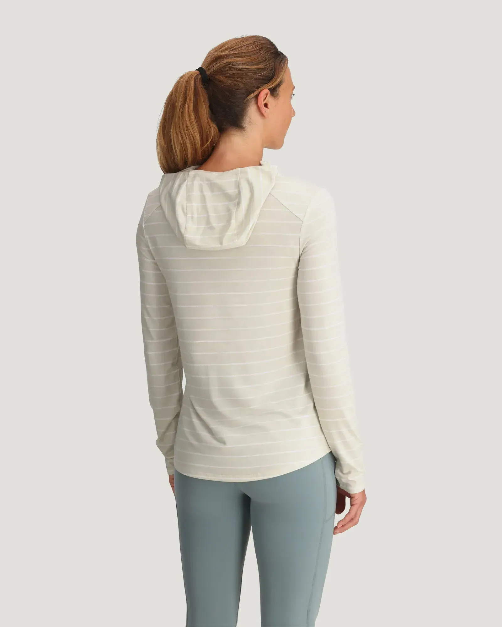 Women's Bamboo Shade Hoodie II - Dash Stripe Birch sold by Free Fly Apparel product image thumbnail 3