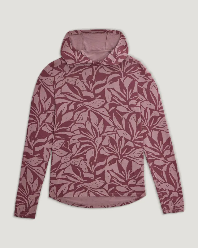 Women's Bamboo Shade Hoodie II - Canopy Print Fig made by Free Fly Apparel