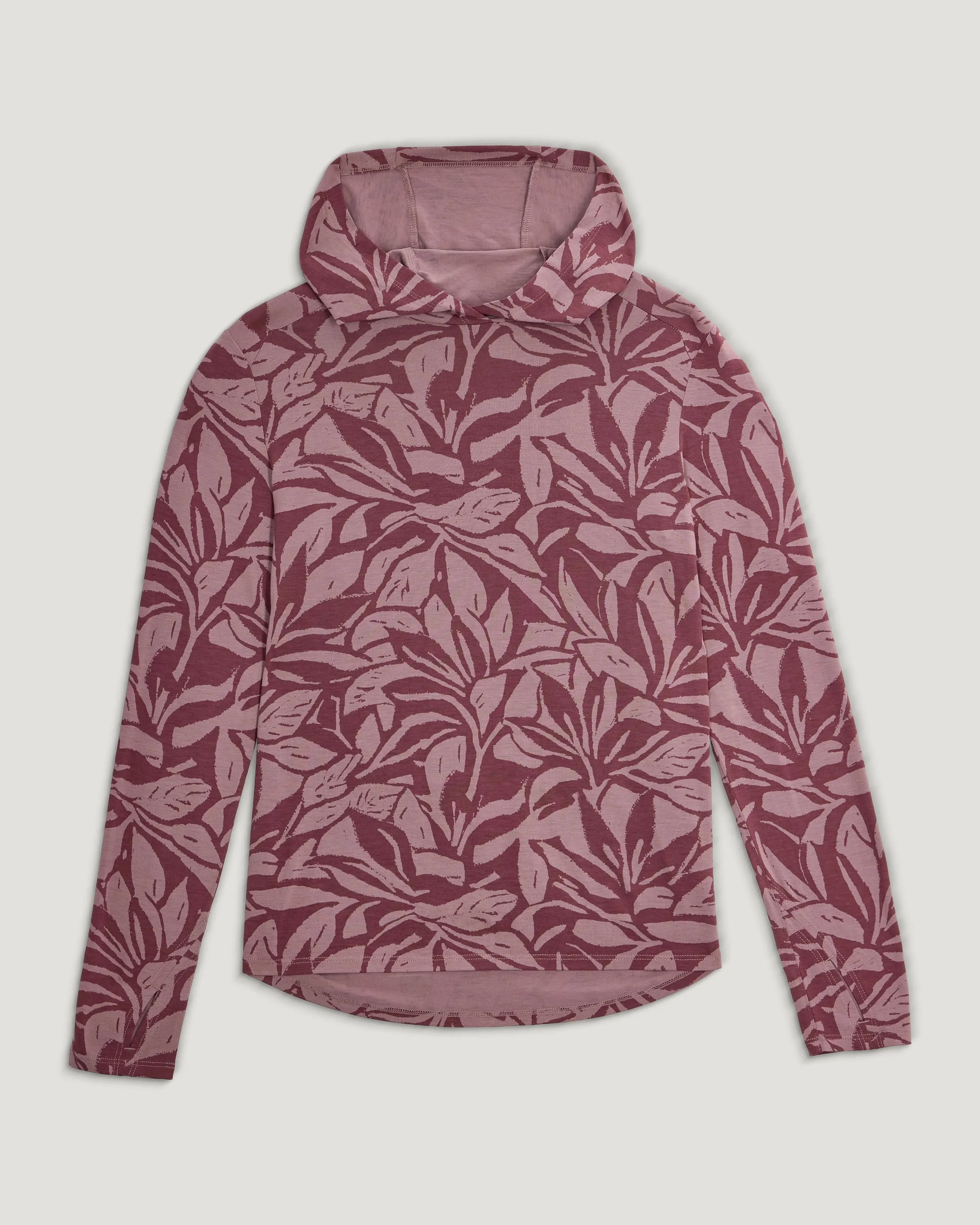 Women's Bamboo Shade Hoodie II - Canopy Print Fig sold by Free Fly Apparel