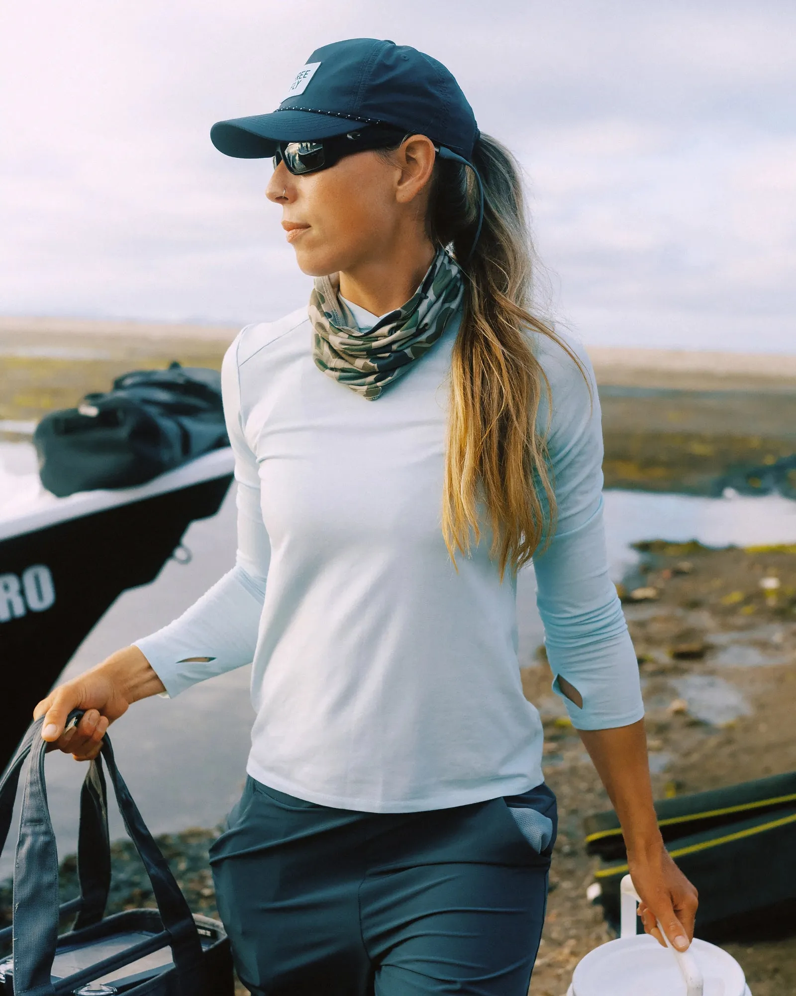 Women's Bamboo Shade Hoodie II - Canopy Print Fig sold by Free Fly Apparel product image thumbnail 3