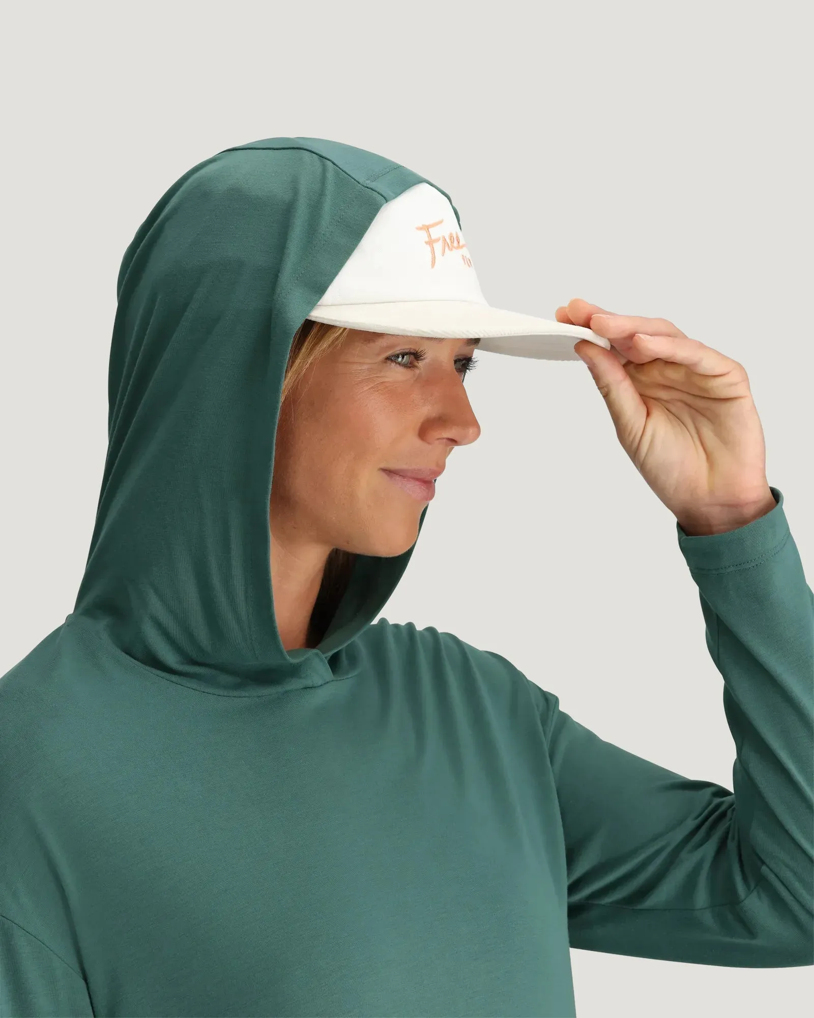 Women's Bamboo Shade Crossover Hoodie - Sea Pine sold by Free Fly Apparel product image thumbnail 5