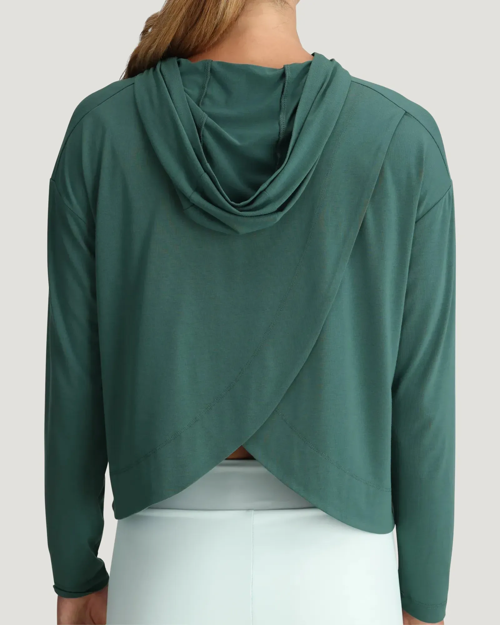 Women's Bamboo Shade Crossover Hoodie - Sea Pine sold by Free Fly Apparel product image thumbnail 4