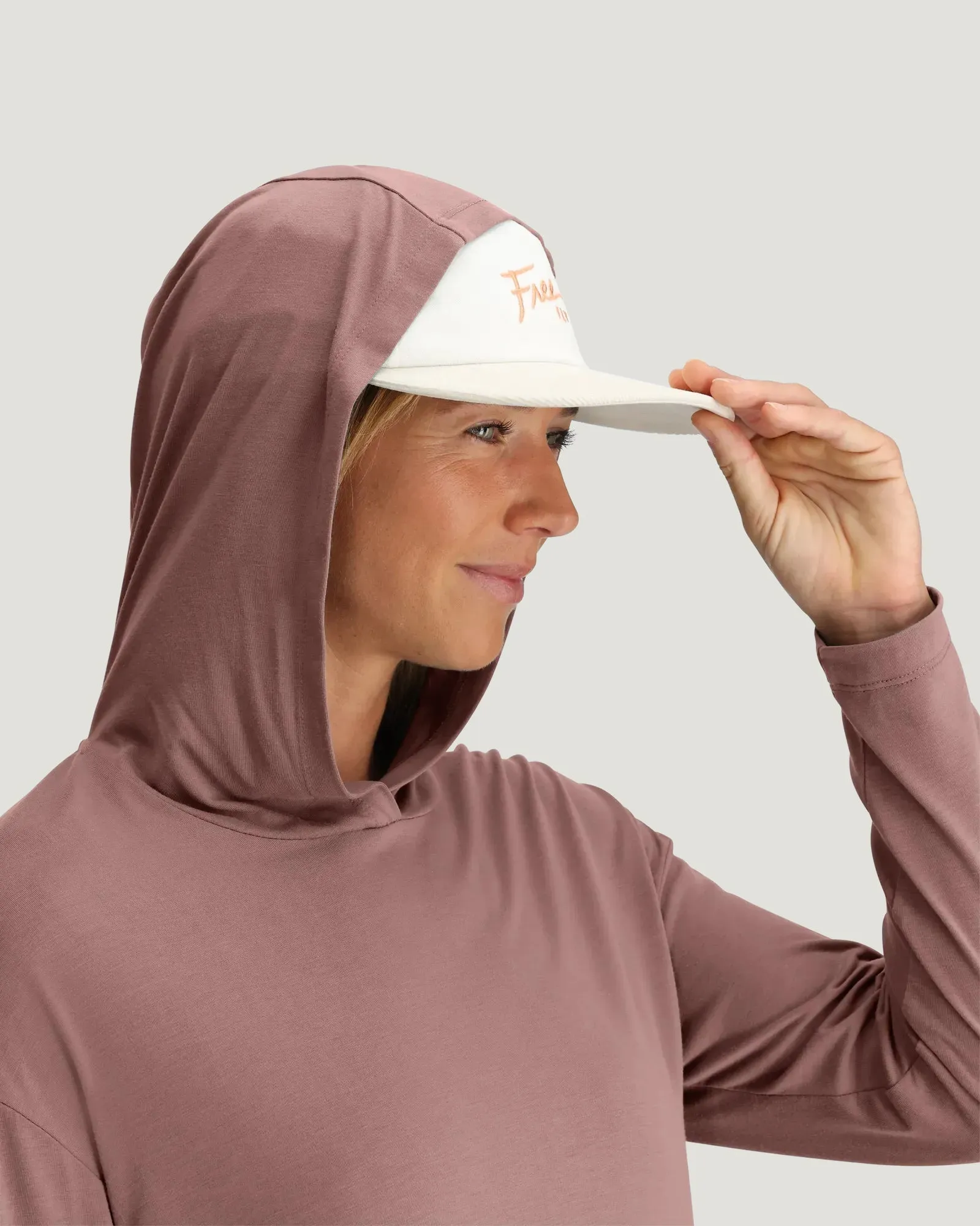 Women's Bamboo Shade Crossover Hoodie - Fig sold by Free Fly Apparel product image thumbnail 4
